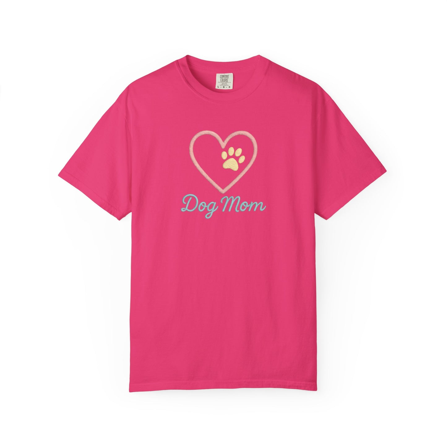 Dog Mom T-Shirt, Garment-Dyed Tee for Dog Owners, Perfect Gift for Pet Lovers, Casual Wear, Animal Lover Shirt