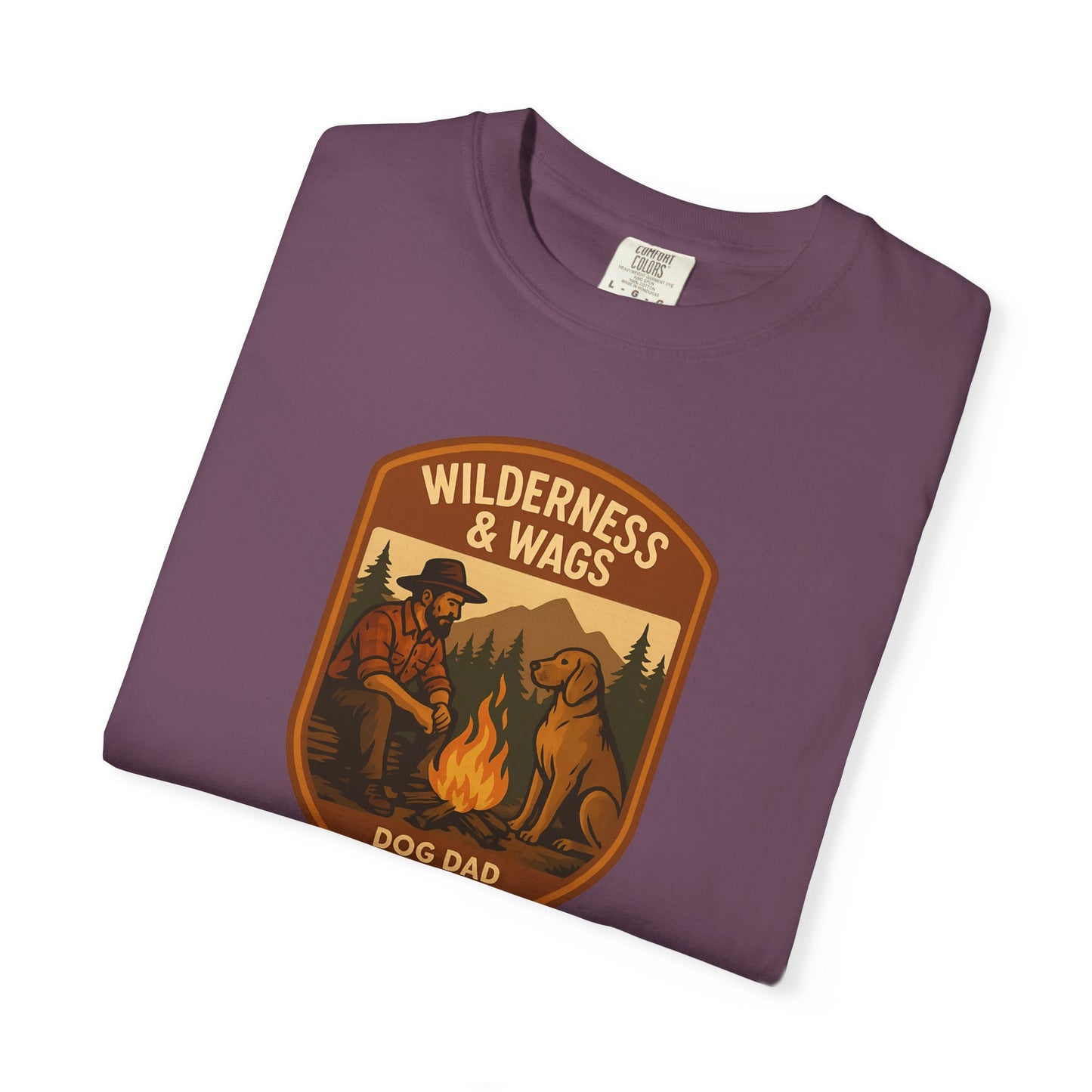Wilderness & Wags Dog Dad Unisex T-Shirt, Dog Lover Gift, Camping Tee, Father’s Day Apparel, Nature-Inspired Shirt