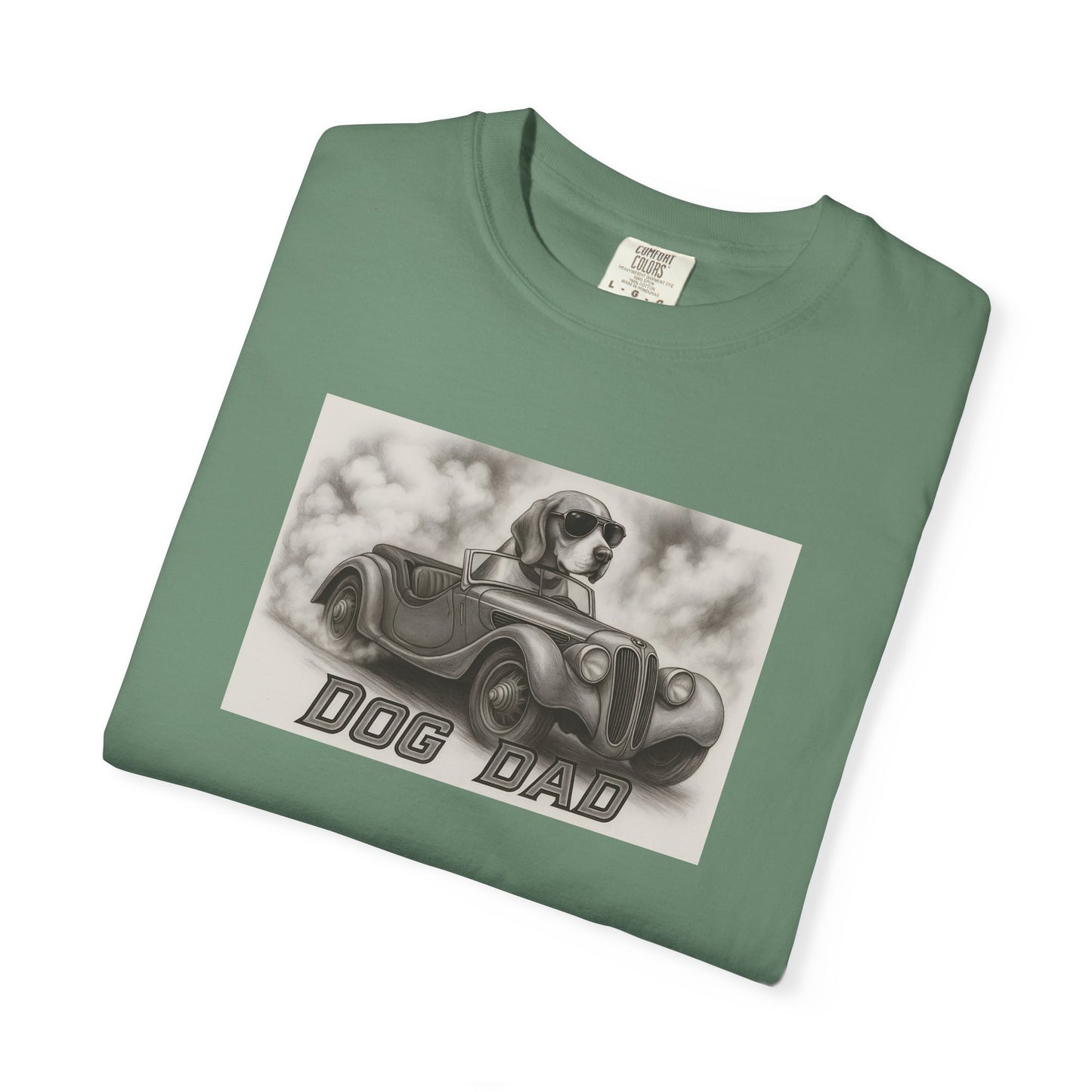 Dog Dad- Beagle - Cool Dogs in Cool Cars T-Shirt Collection | Funny Dog Lover Apparel for Men