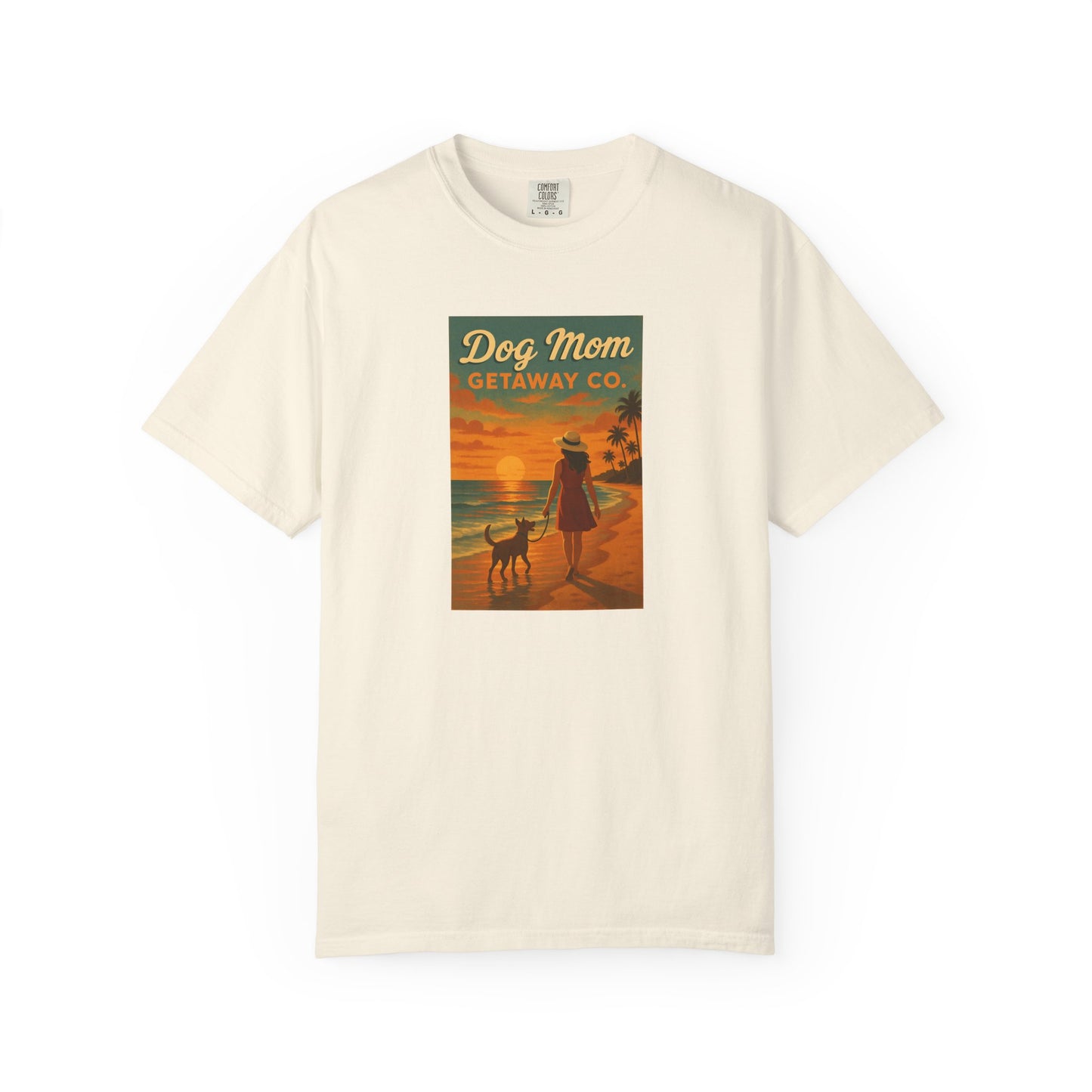 Dog Mom Sunset Tee, Unisex T-Shirt, Dog Lover Gift, Summer Vacation Shirt, Pet Parent Apparel, Casual Everyday Wear