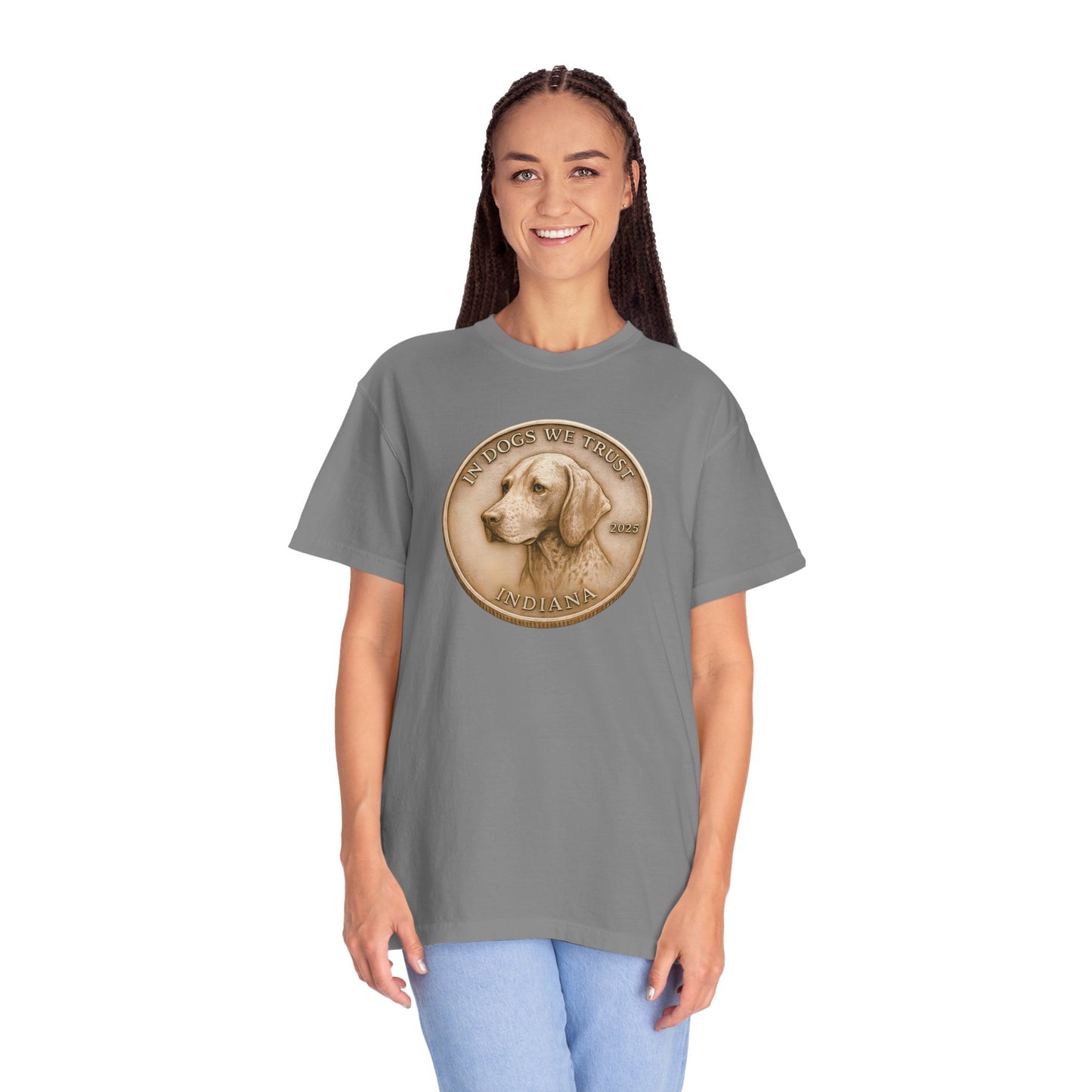 Indiana State Coin T-Shirt Collection - Proud Dog Breed Illustrations