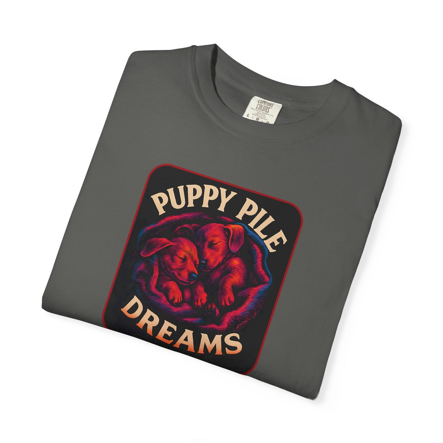 Puppy Pile Dreams T-Shirt, Unisex Tee, Dog Lover Gift, Casual Wear, Comfortable Cotton Shirt, Fun Animal Graphic Tee