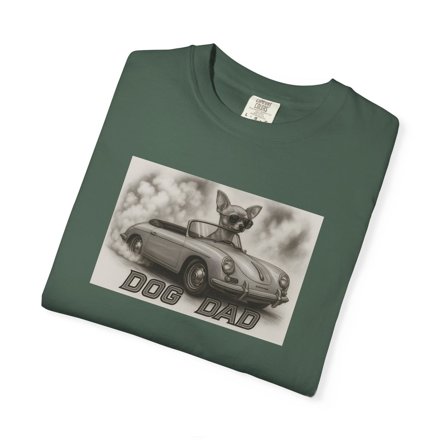 Dog Dad - Chihuahua - Cool Dogs in Cool Cars T-Shirt Collection | Funny Dog Lover Apparel for Men
