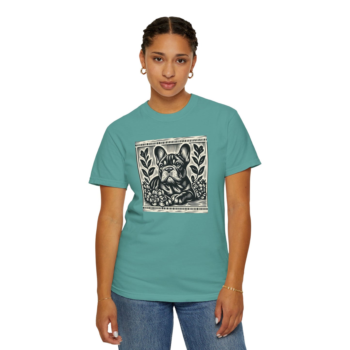 French Bulldog Vintage Graphic T-Shirt - Unisex Garment-Dyed Tee
