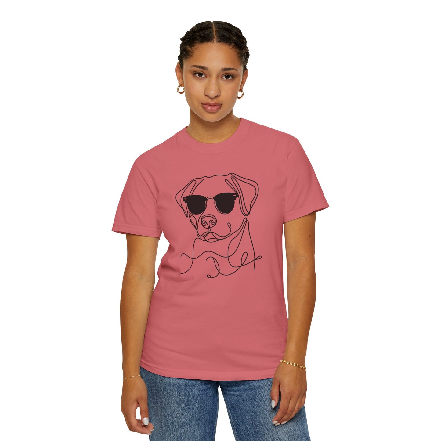 Cool Dog Line Art T-Shirt, Pet Lover Gift, Unisex Tee, Animal Lover Shirt, Casual Wear, Dog Mom Gift, Birthday Present, Dog Themed Apparel