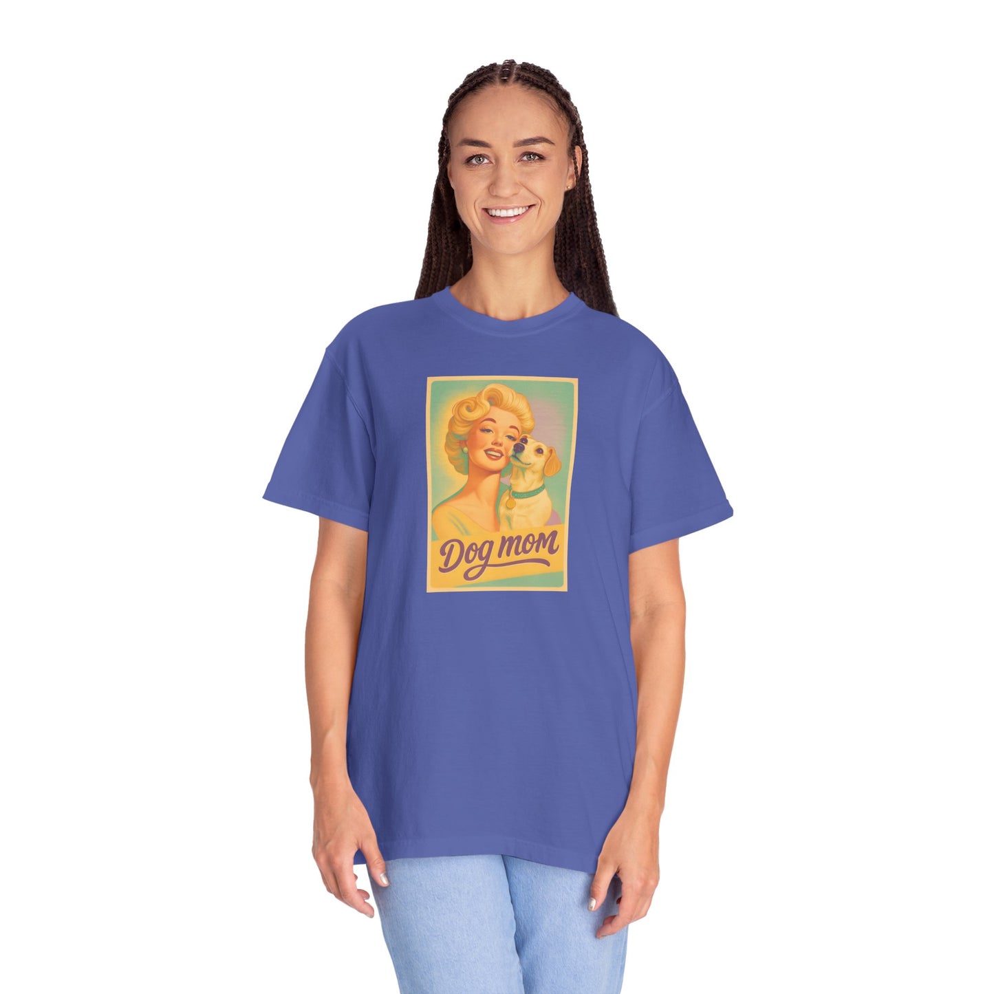 Vintage Dog Mom T-shirt - Unisex Garment-Dyed Tee for Dog Lovers