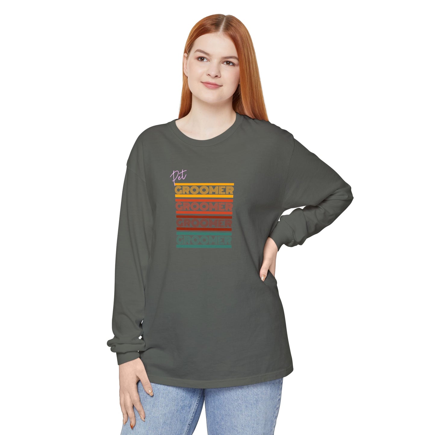 Unisex Long Sleeve T-Shirt - Retro Groomer Graphic Tee