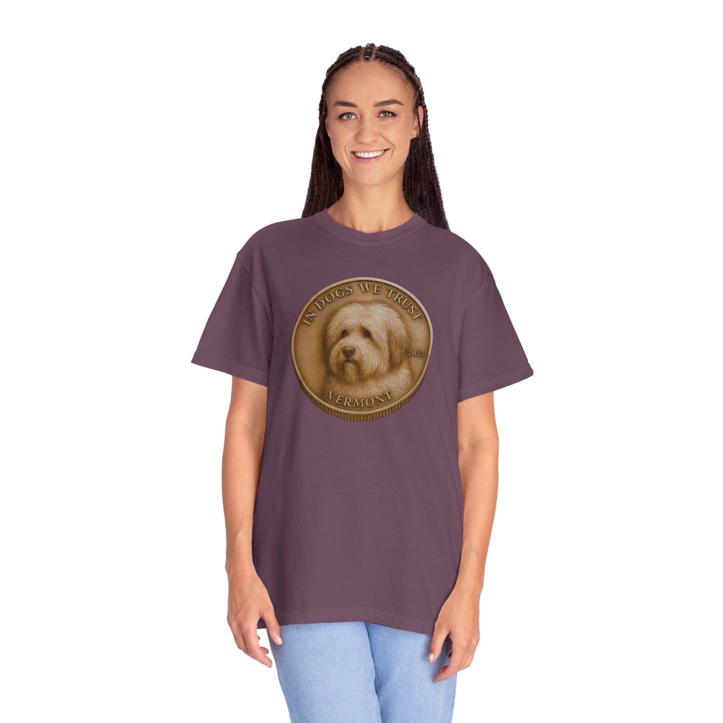 Vermont State Coin T-Shirt Collection - Proud Dog Breed Illustrations