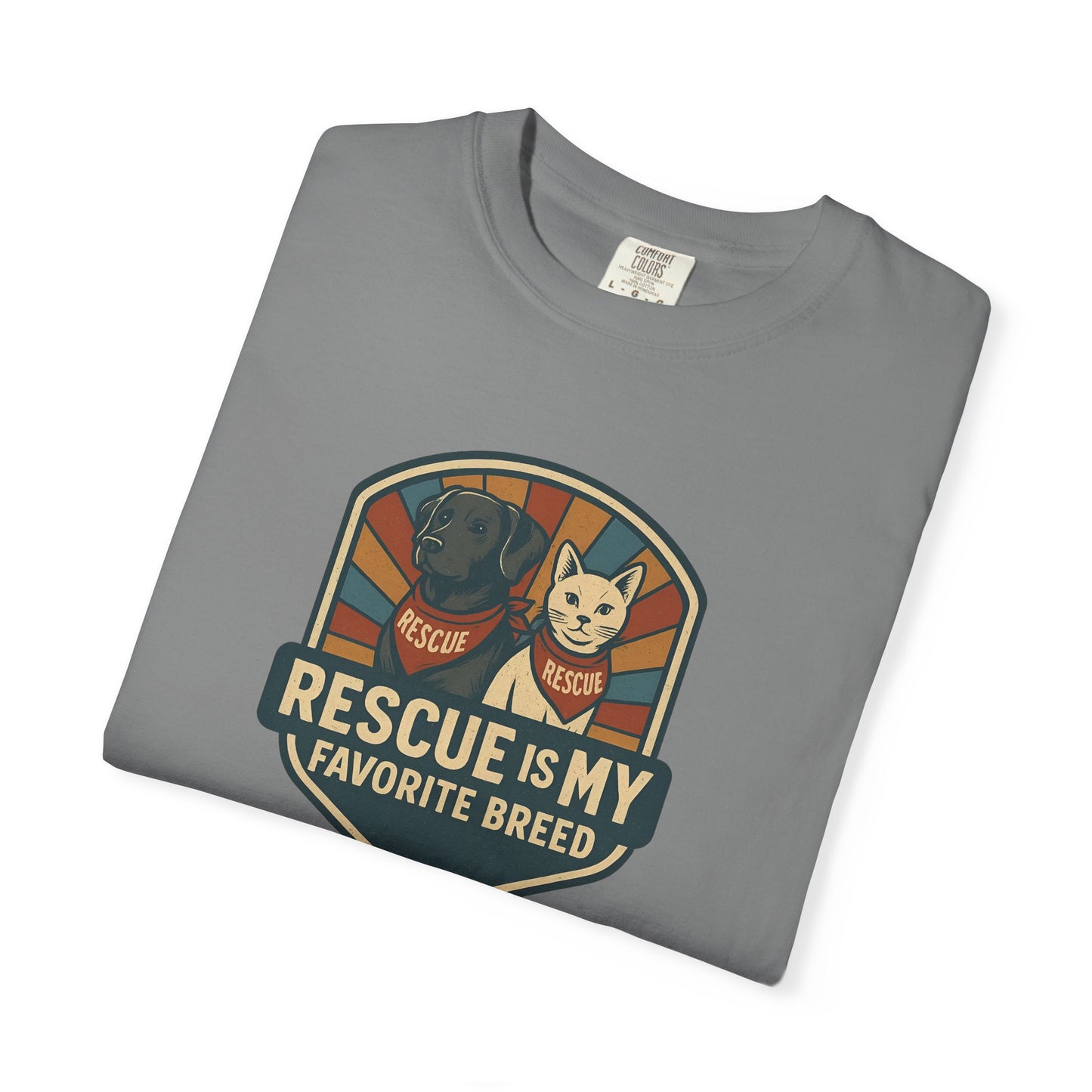 Rescue is My Favorite Breed T-Shirt, Unisex Animal Lover Tee, Pet Adoption Gift, Casual Wear, Dog Lover Shirt, Gift for Him/Her