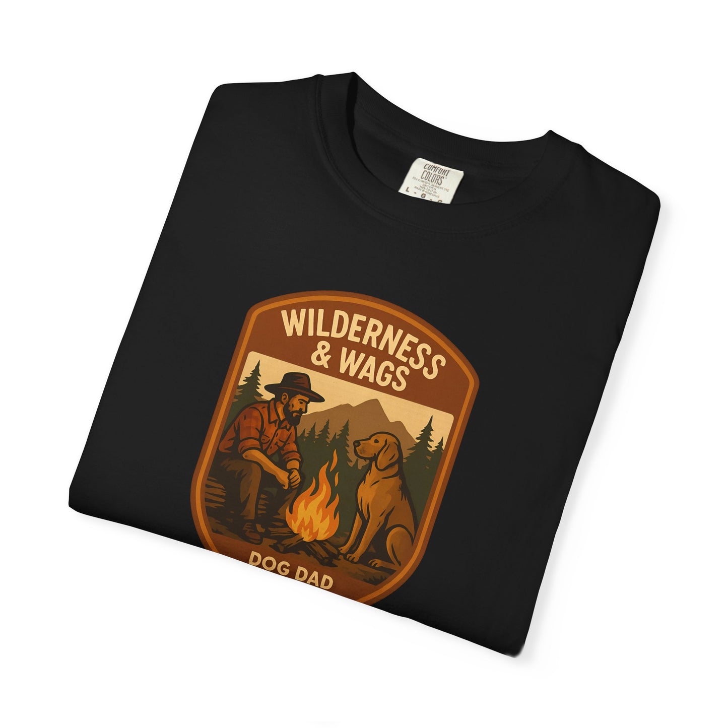 Wilderness & Wags Dog Dad Unisex T-Shirt, Dog Lover Gift, Camping Tee, Father’s Day Apparel, Nature-Inspired Shirt