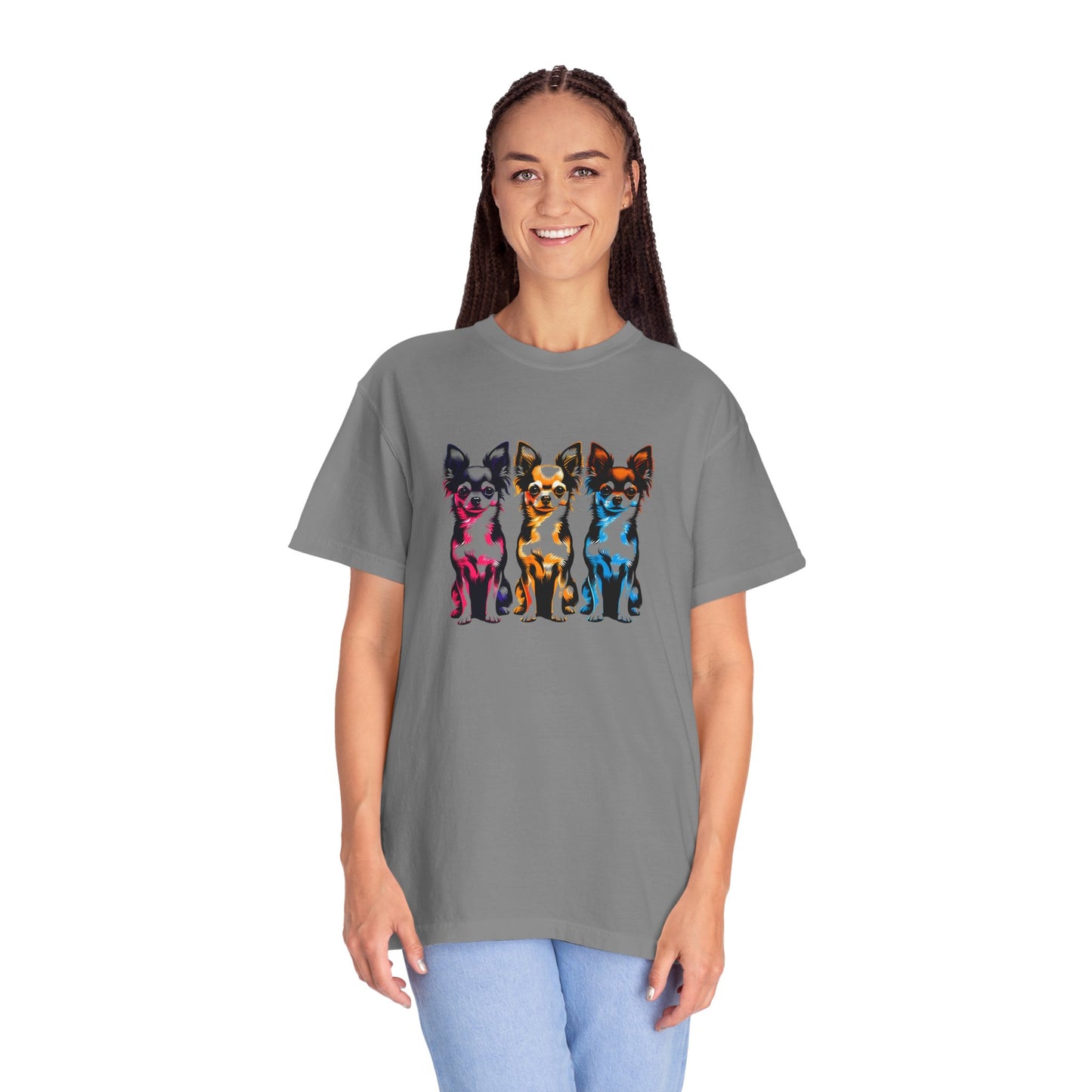 Colorful Chihuahua T-Shirt - Fun & Stylish Unisex Garment-Dyed Tee