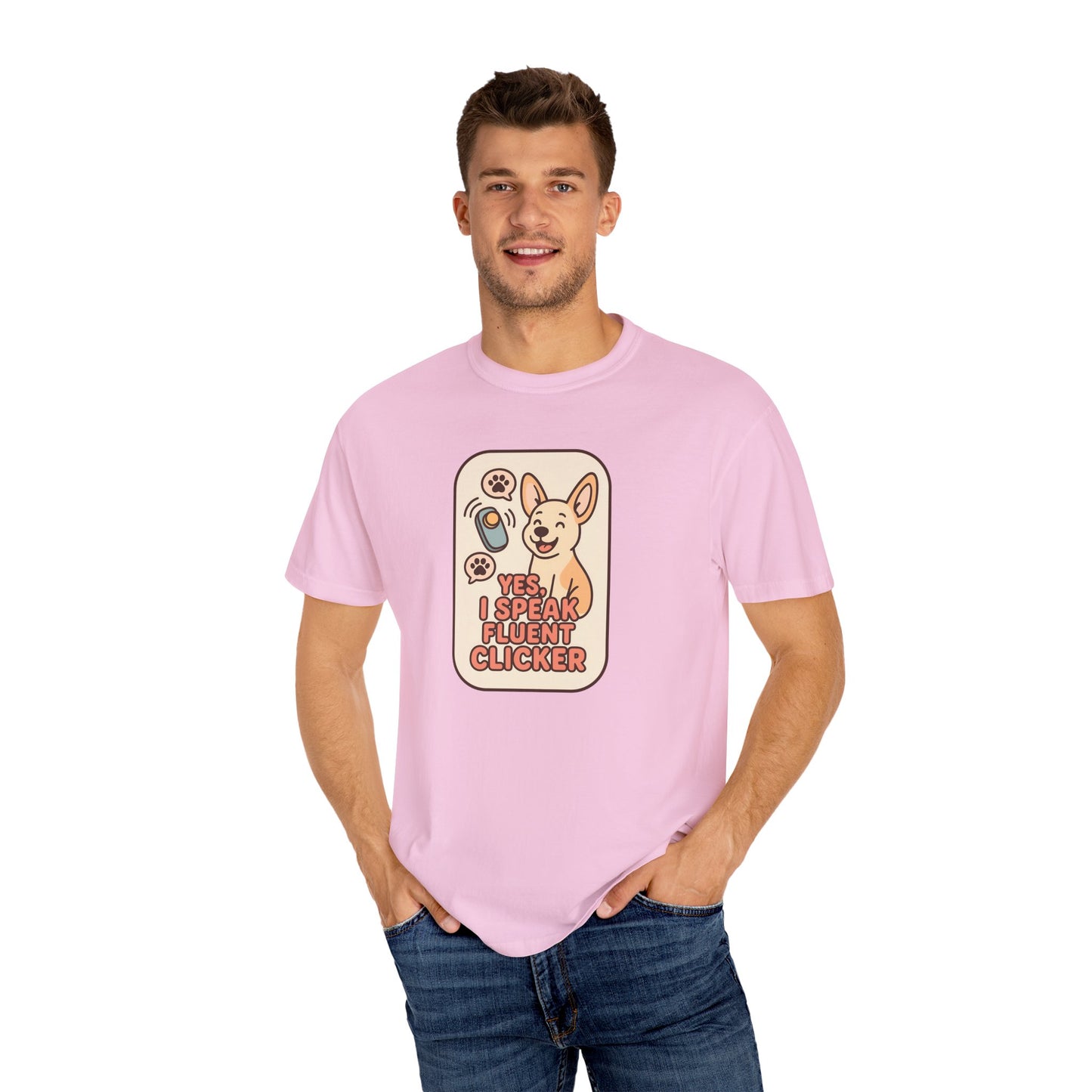 Yes, I Speak Fluent Clicker T-Shirt | Dog Trainer Gift, Animal Lover Apparel, Fun Pet Owner Top, Unique Graphic Tee, Funny Gift