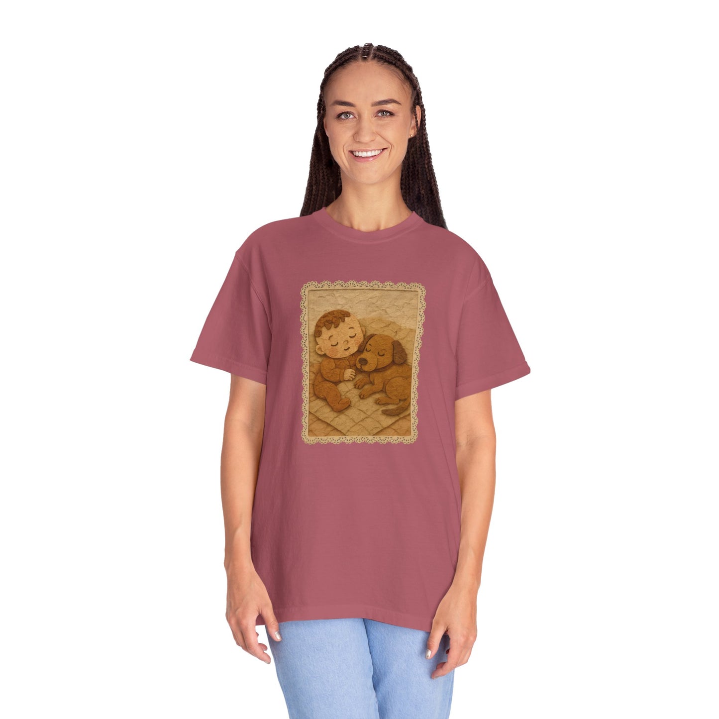Cute Baby & Puppy Graphic Tee, Cozy Shirt for Dog Lovers and Parents, Gifts for Baby Showers, Birthdays, or Any Celebration