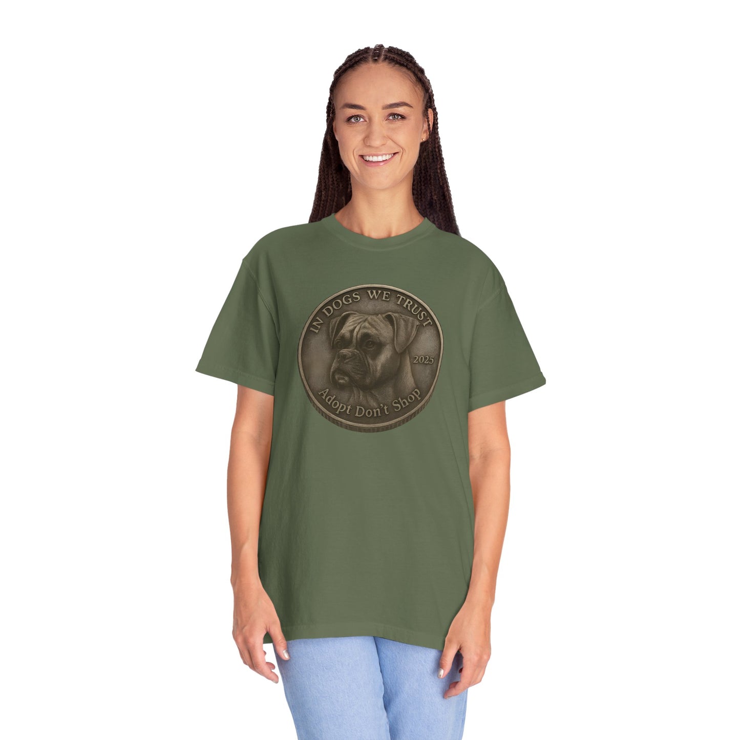 Adopt Don't Shop State Coin T-Shirt Collection - Proud Dog Breed Illustrations