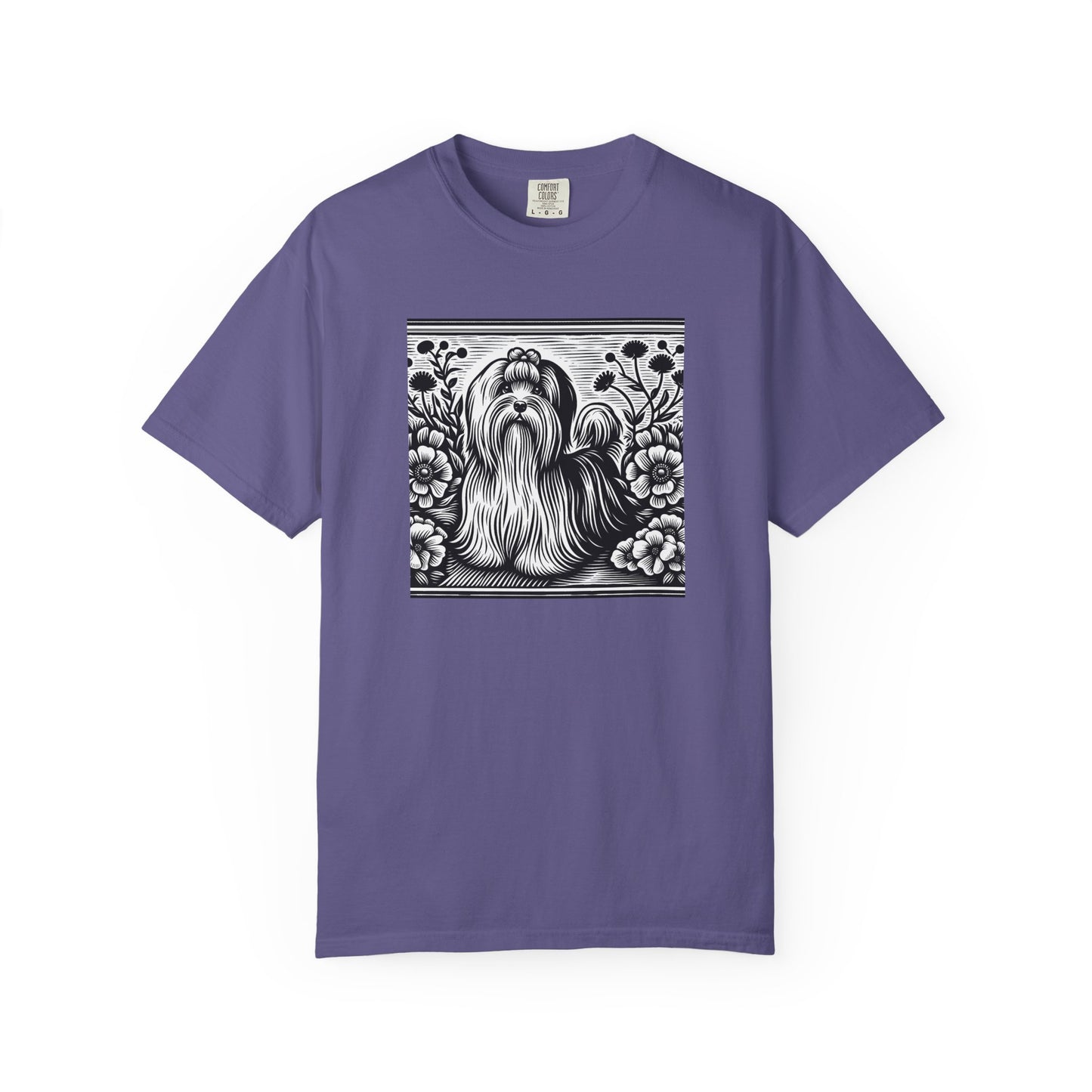 Havanese - Unisex Garment-Dyed T-shirt with Floral Dog Design - Perfect for Pet Lovers