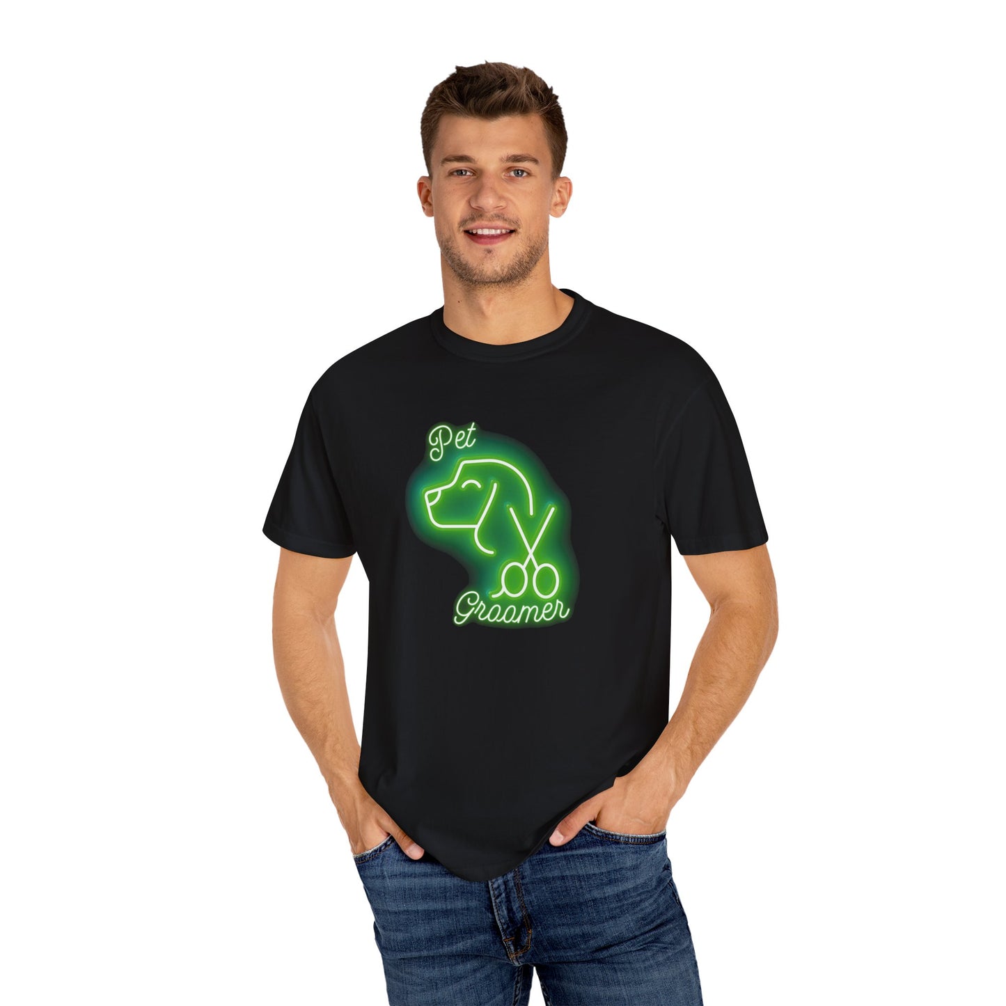 Pet Groomer Green Neon Graphic Unisex T-Shirt