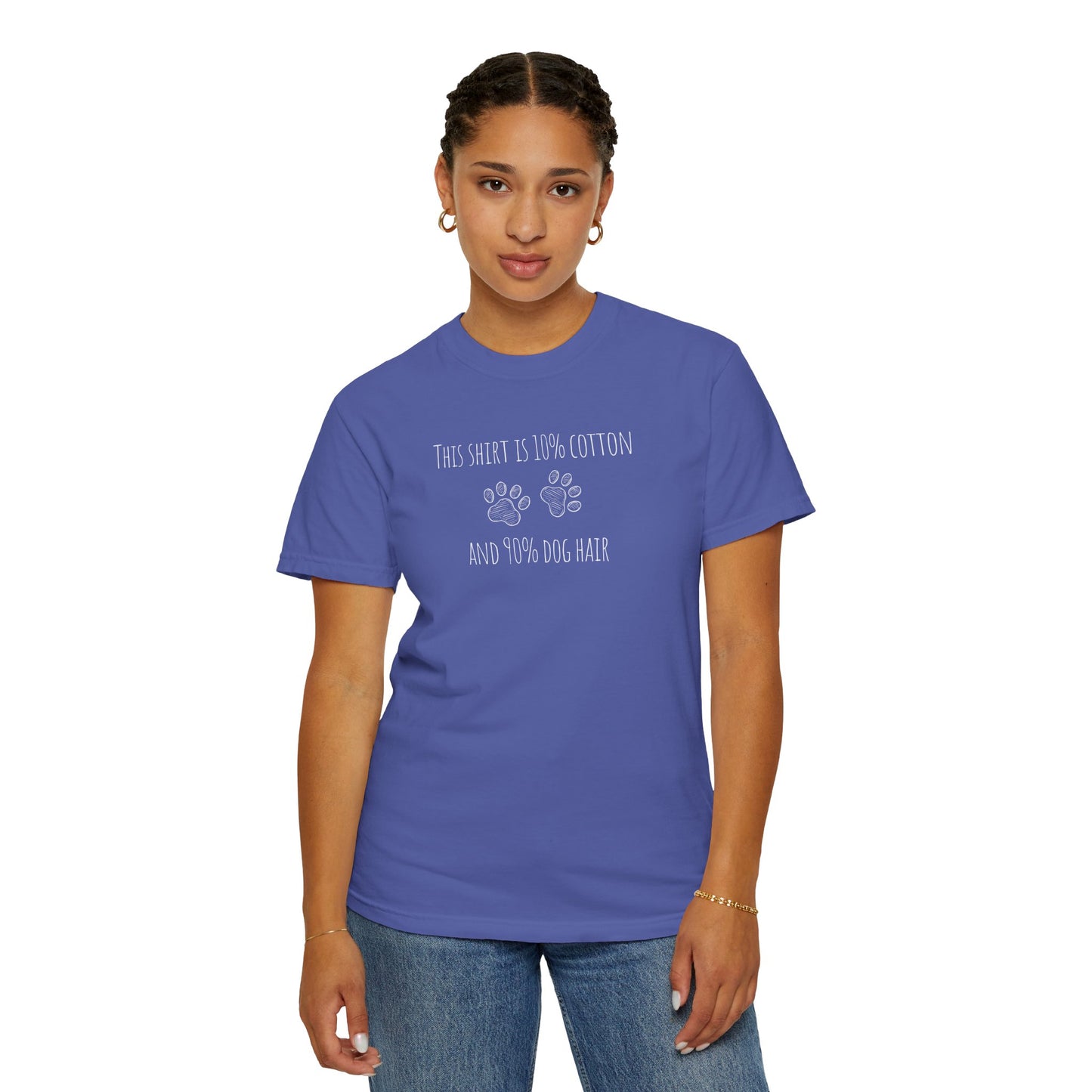 10% cotton 90% dog hair Unisex Garment-Dyed T-shirt - Casual Comfort for Trendsetters