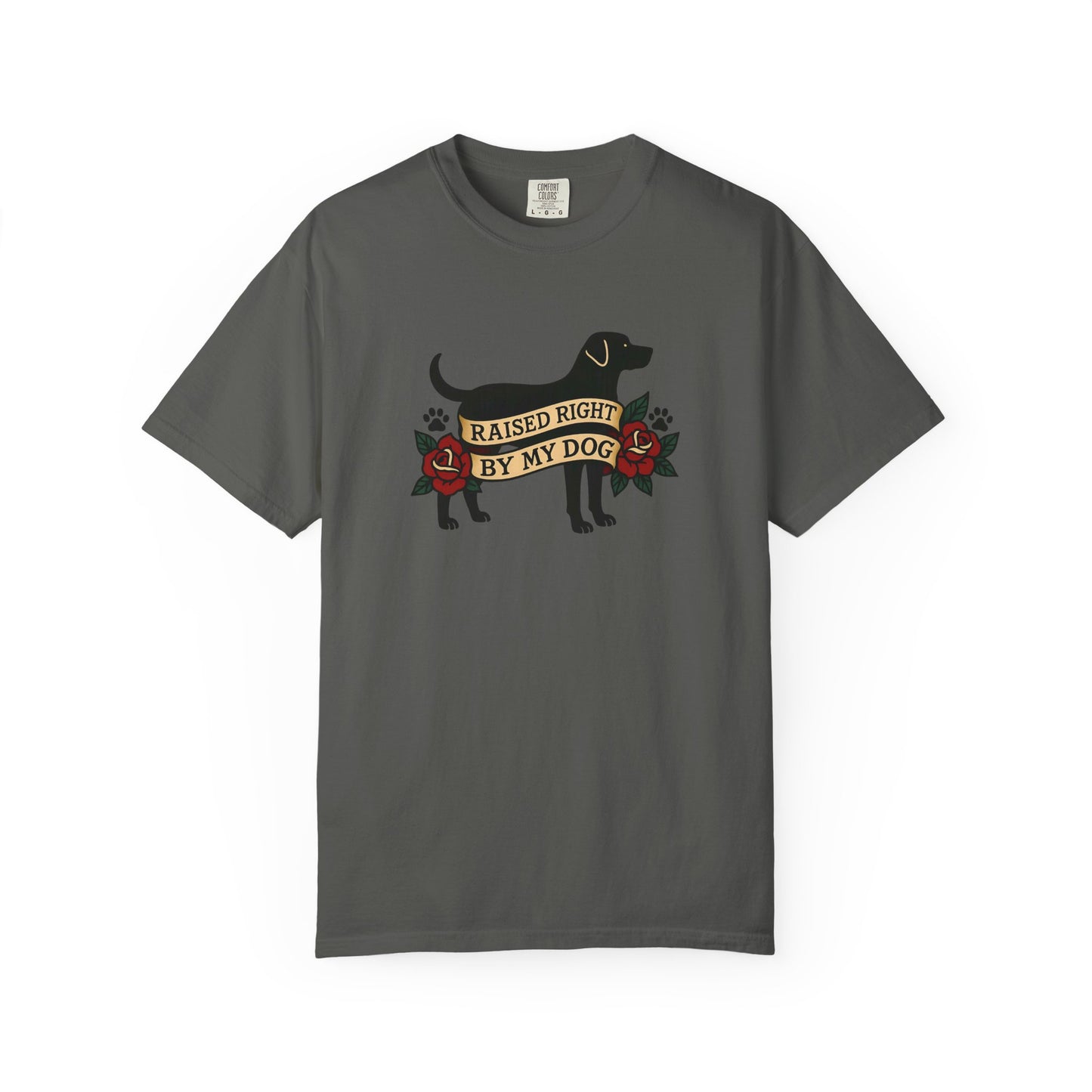 Raised Right by My Dog Tee, Unisex Pet-Themed Apparel, Gift for Dog Owners, Cute Canine Shirt