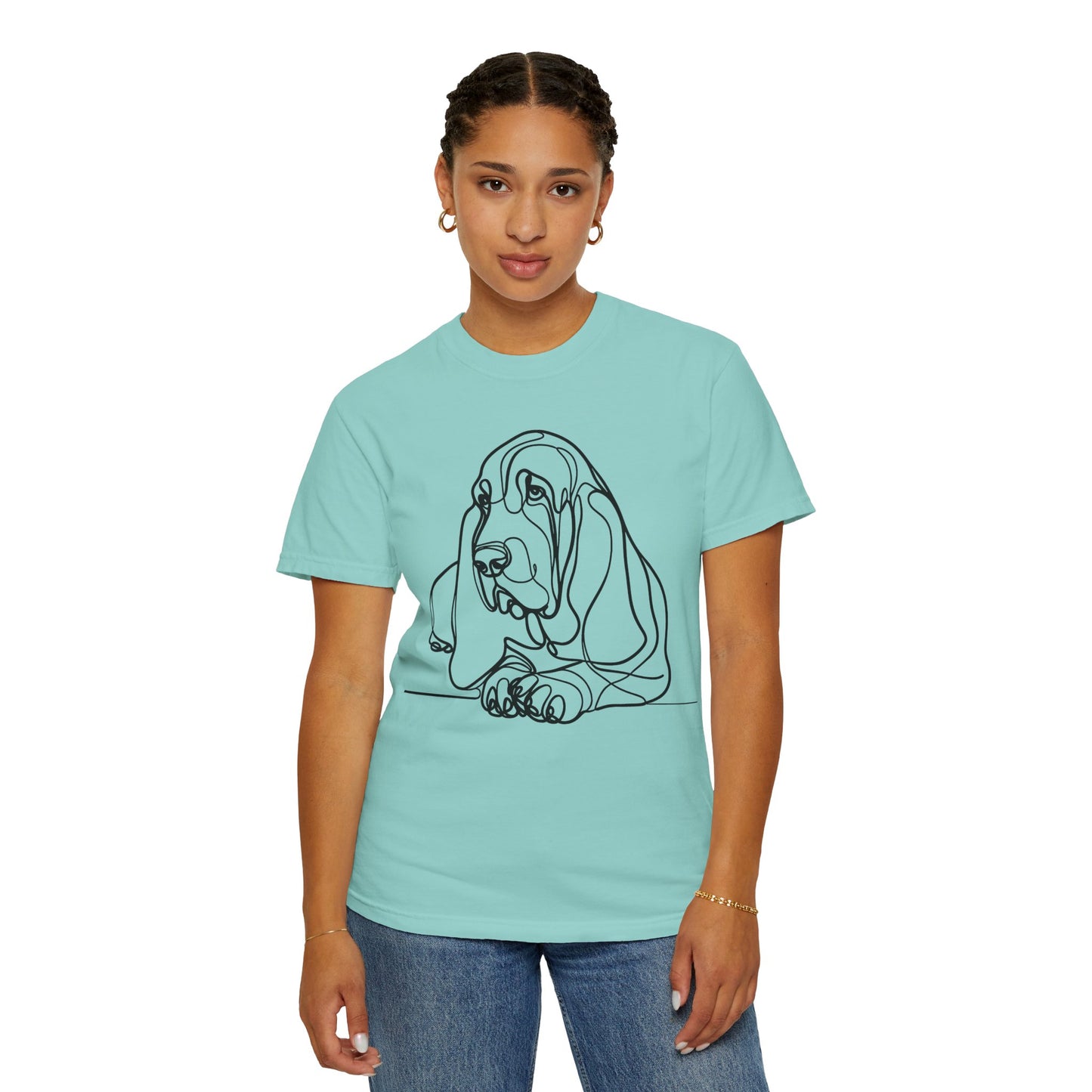 Basset Hound Line Art T-Shirt