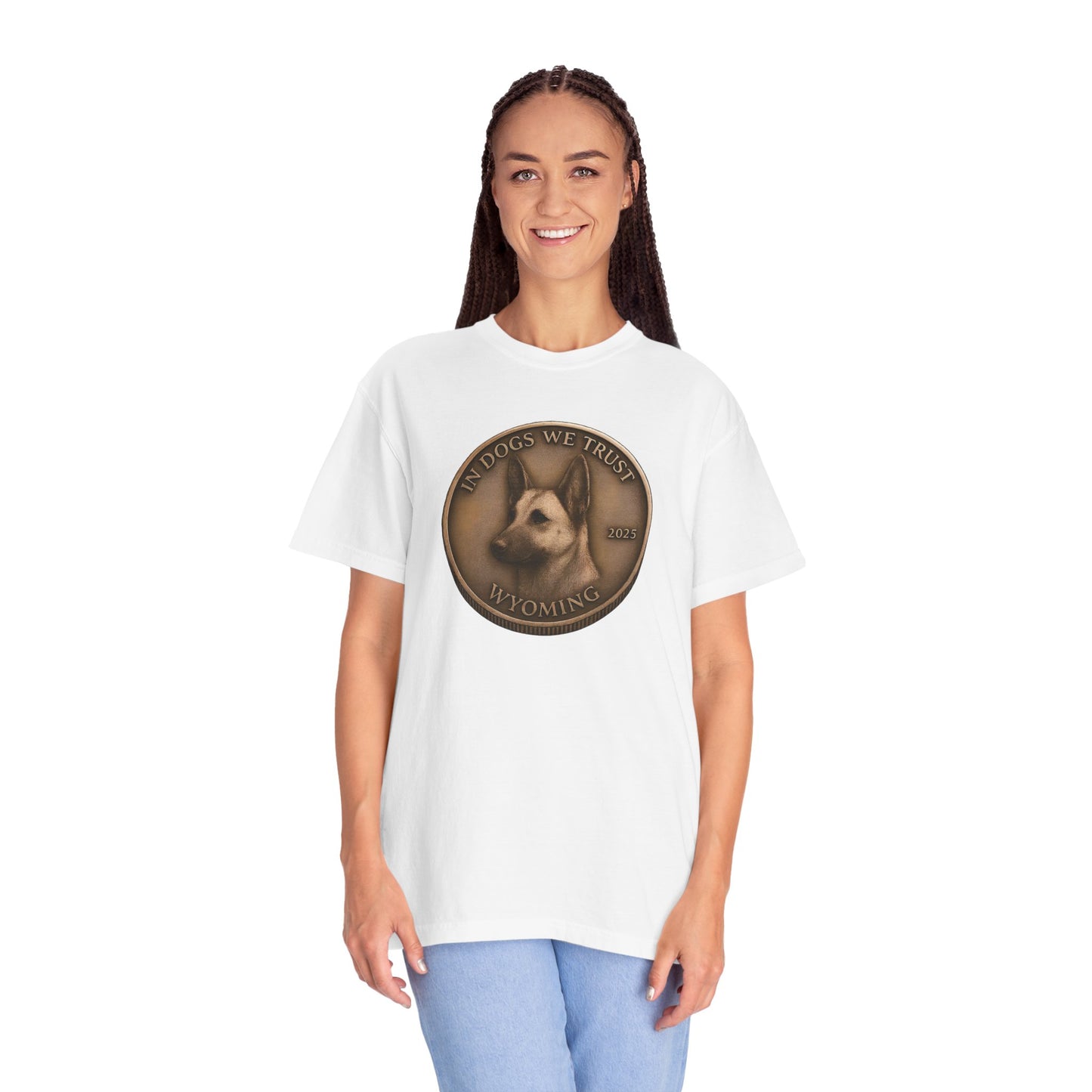 Wyoming State Coin T-Shirt Collection - Proud Dog Breed Illustrations