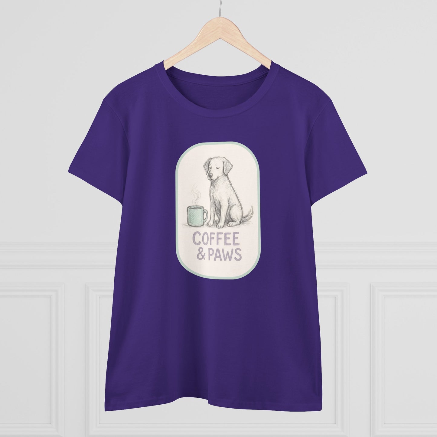Copy of Coffee & Paws Women's Tee - Cozy Cotton Shirt for Pet Lovers, Casual Wear, Gift for Dog Owners, Dog Mom Merchandise, Animal Lover Tee