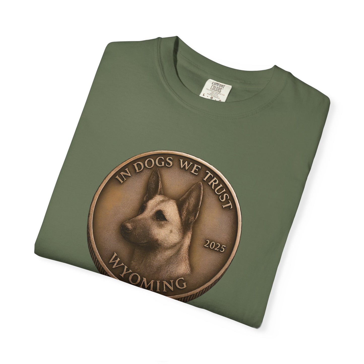 Wyoming State Coin T-Shirt Collection - Proud Dog Breed Illustrations