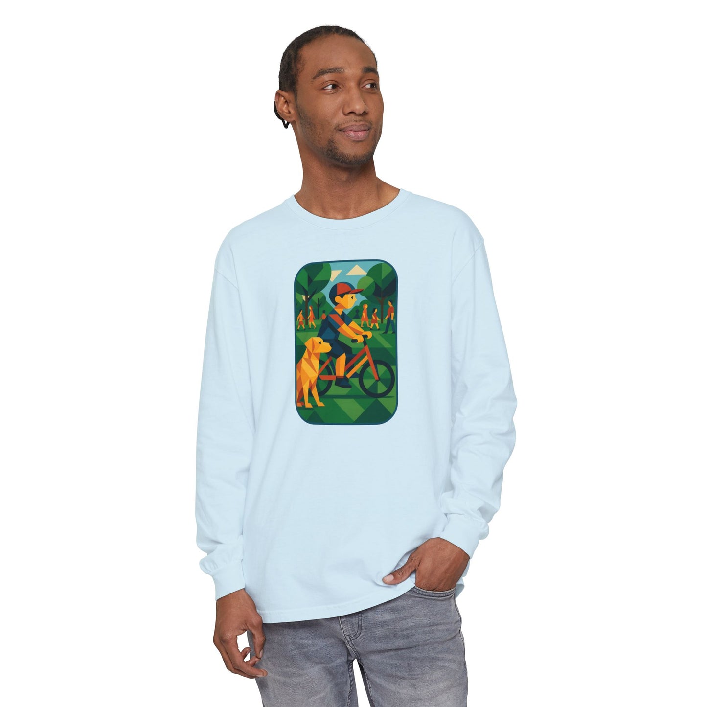 Park Walk Adventure T-Shirt, Eco-Friendly Tee, Dog Lover Apparel, Nature Print Shirt, Perfect for Outdoor Activities