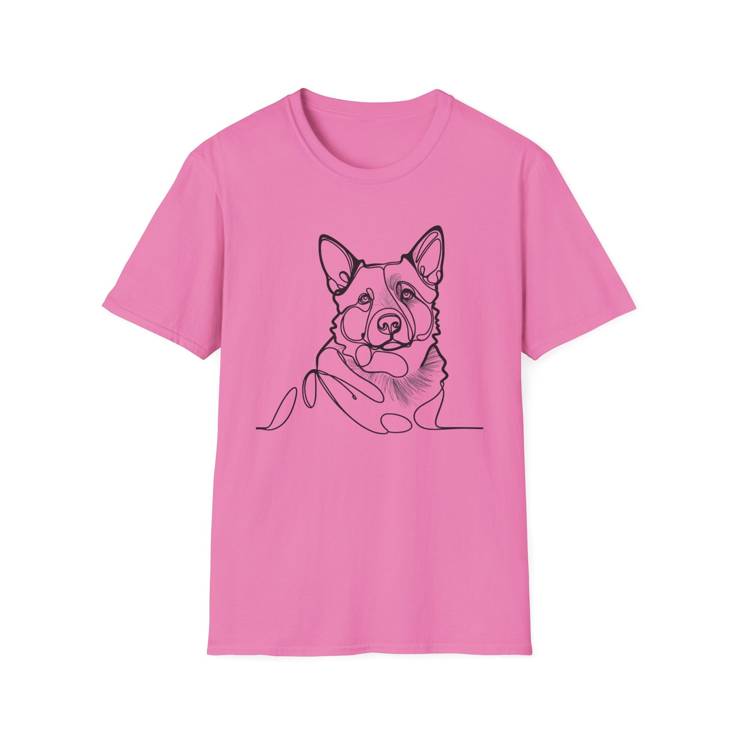 🖤 True Grit – Blue Heeler Line Art Tee – Minimalist Dog Outline Design