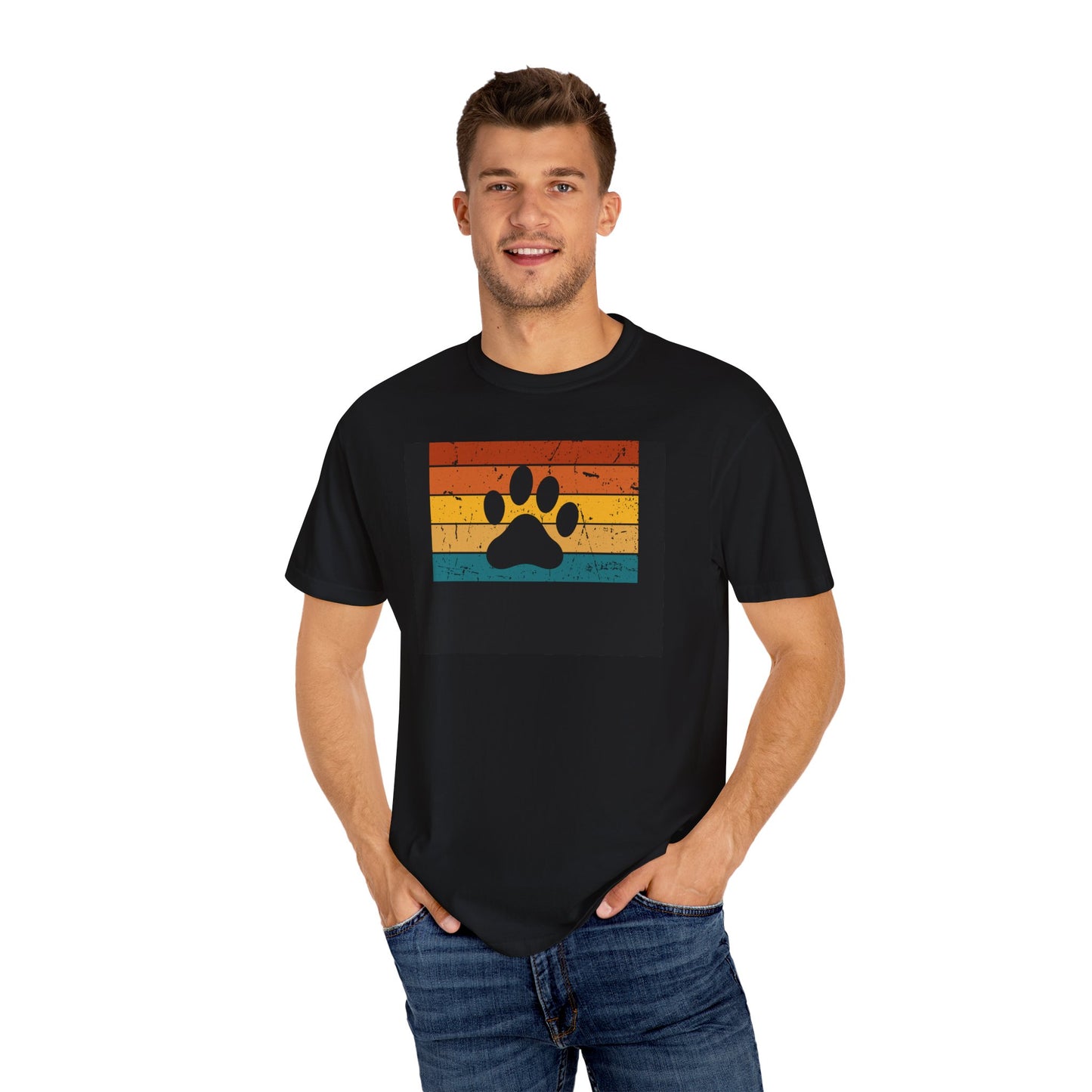 Retro Paw Print Unisex T-Shirt - Perfect for Pet Lovers
