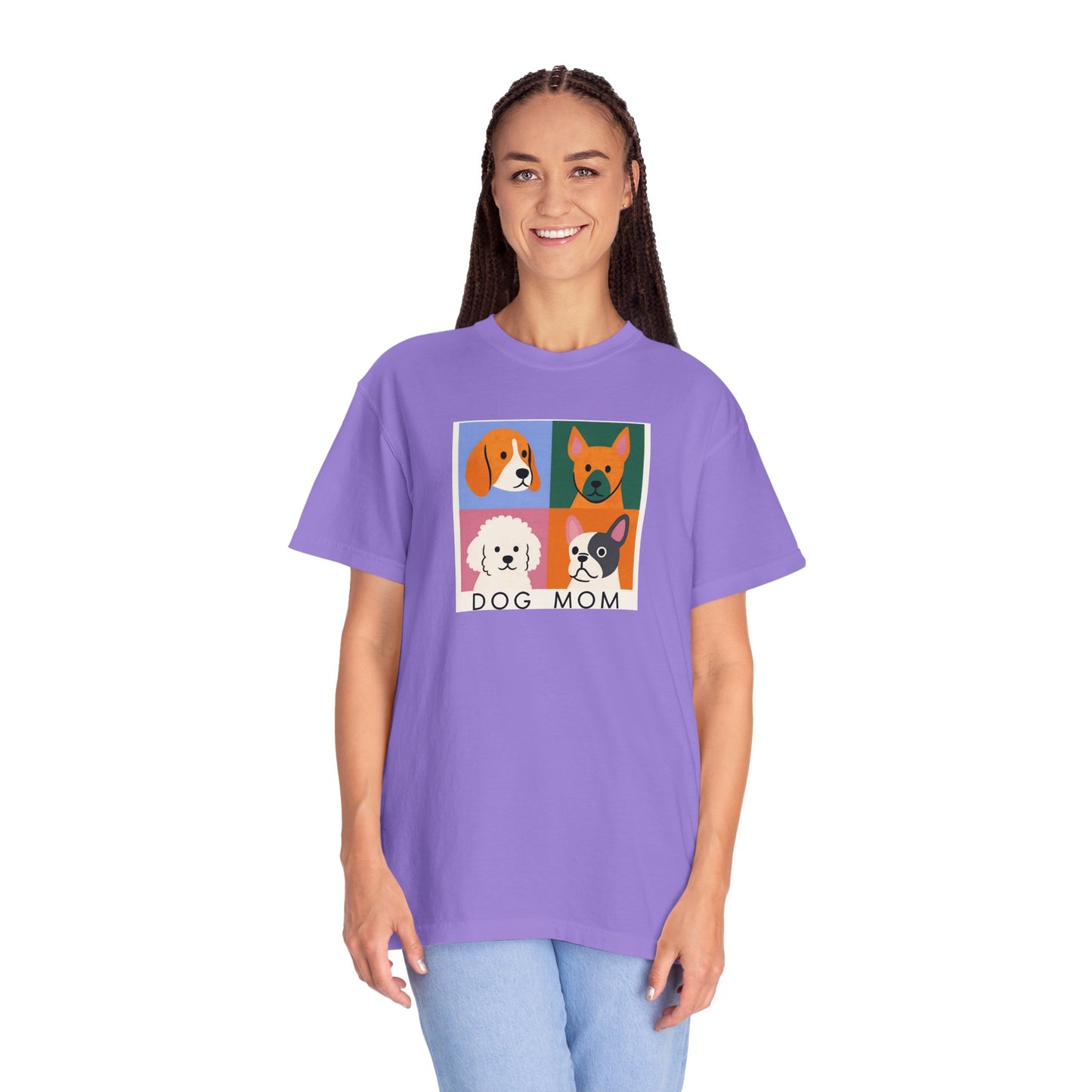 Dog Mom T-shirt - Unisex Garment-Dyed Tee for Dog Lovers