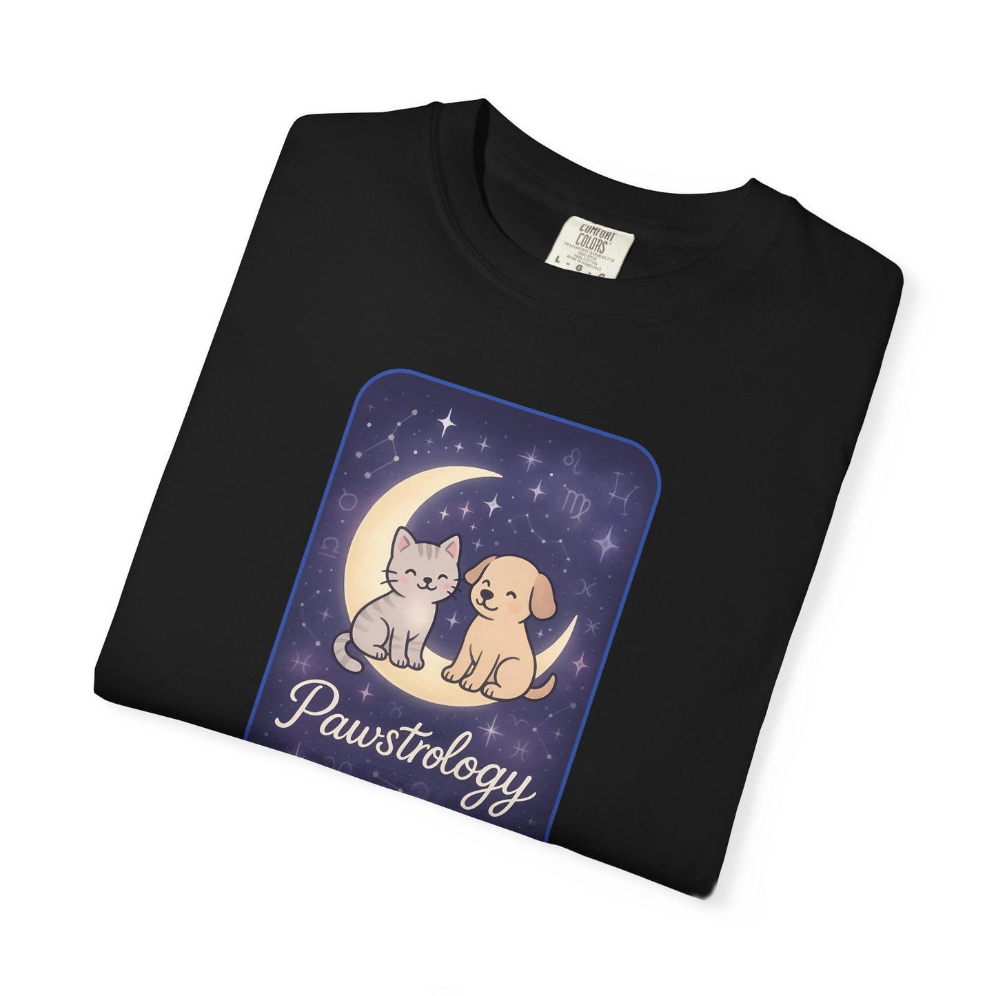 Pawstrology Graphic T-shirt, Cute Pet Astrology Tee, Unisex Animal Lover Shirt, Gifts for Cat Dog Owners, Celestial Pet Apparel