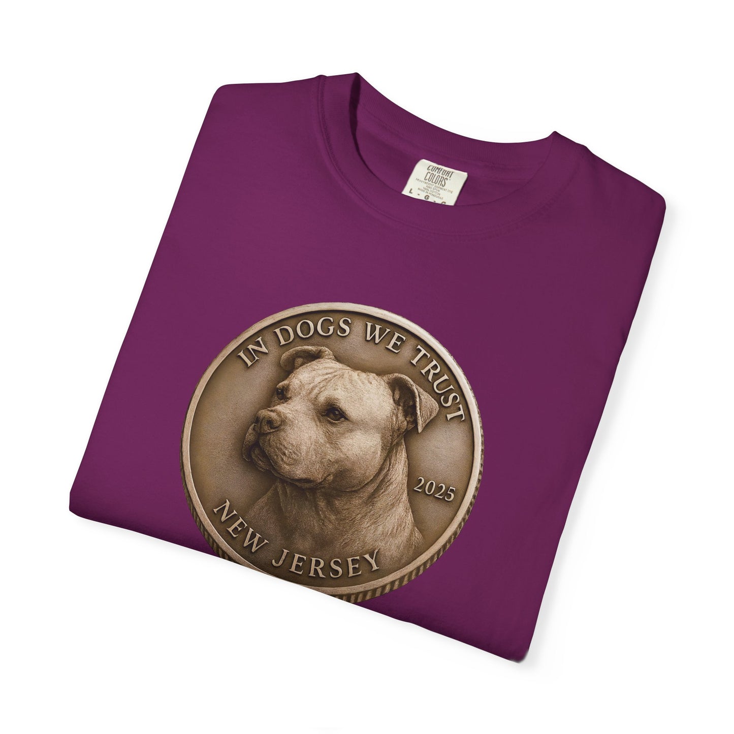 New Jersey State Coin T-Shirt Collection - Proud Dog Breed Illustrations