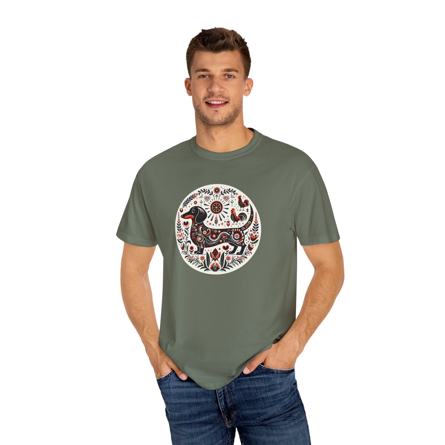 Artistic Animal Print T-Shirt - Unisex Garment-Dyed Tee for Nature Lovers, Festivals, Boho Style, Gift Idea, Everyday Wear