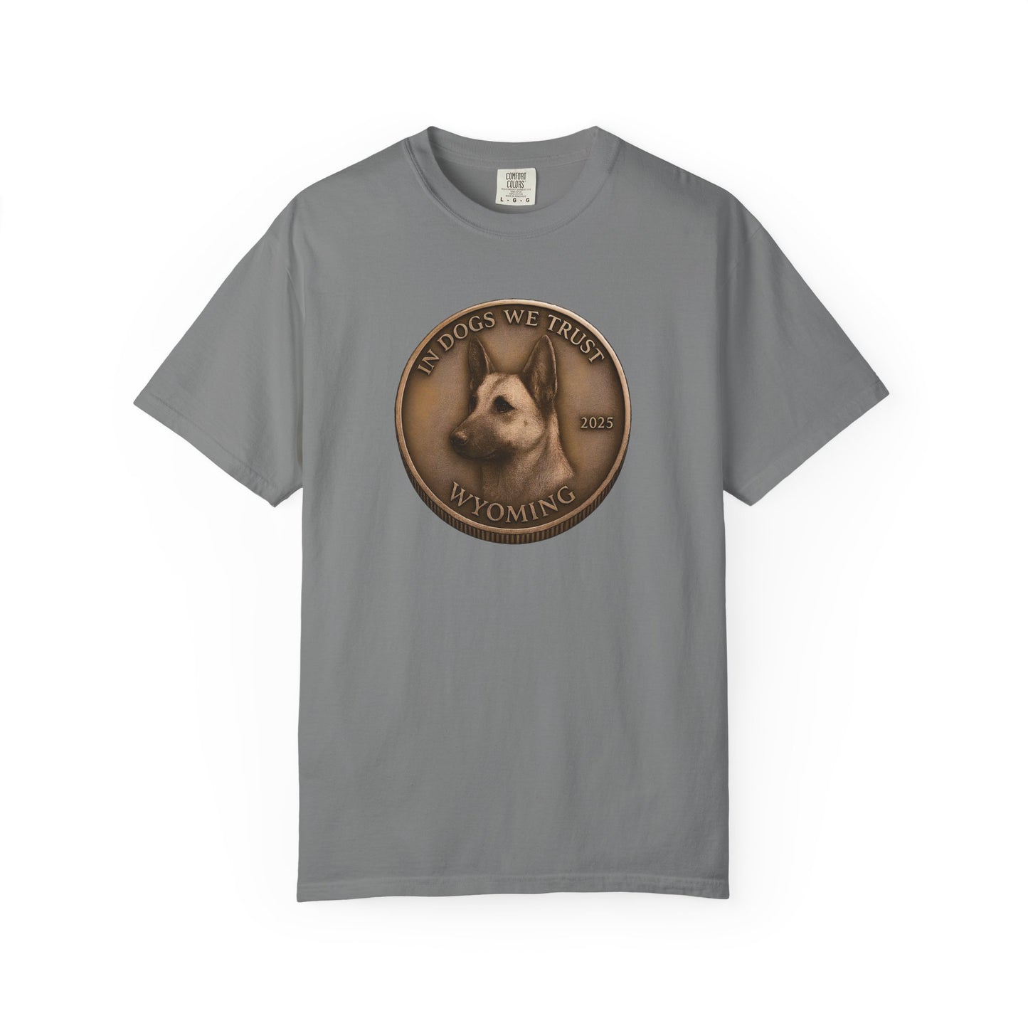 Wyoming State Coin T-Shirt Collection - Proud Dog Breed Illustrations