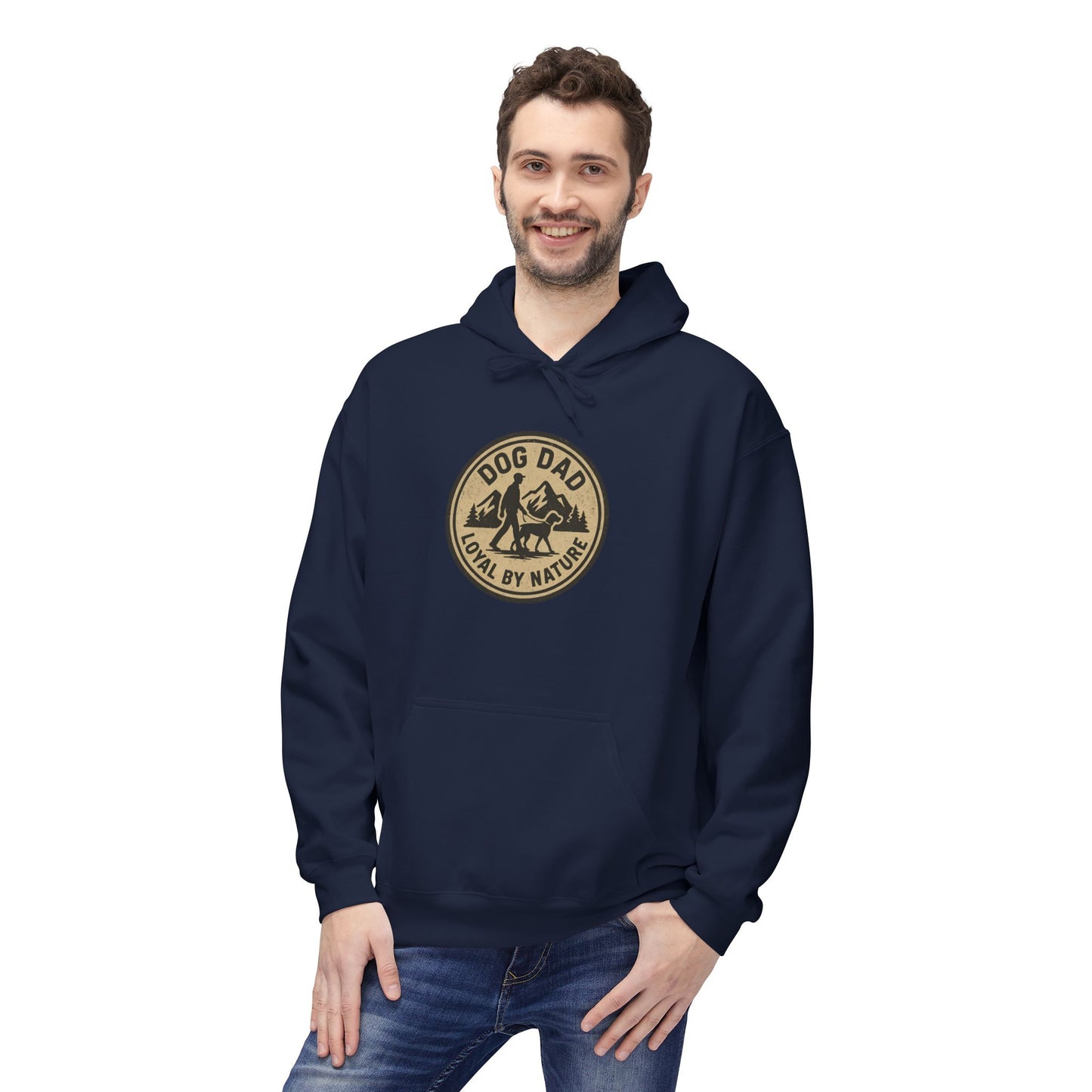 Dog Dad Fleece Hoodie, Unisex Softstyle Hooded Sweatshirt, Perfect Gift for Dog Lovers, Comfortable and Stylish