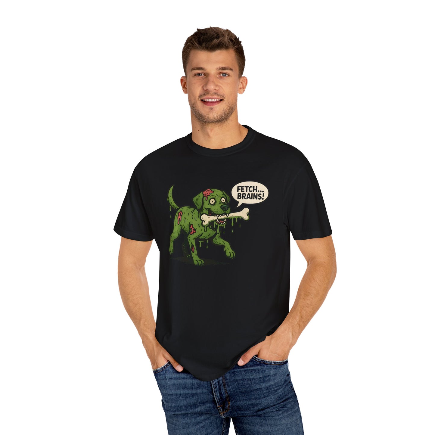 Zombie Dog Fetch T-Shirt, Funny Pet Lover Tee, Graphic Tee for Halloween, Unique Gift, Dog Owner Shirt