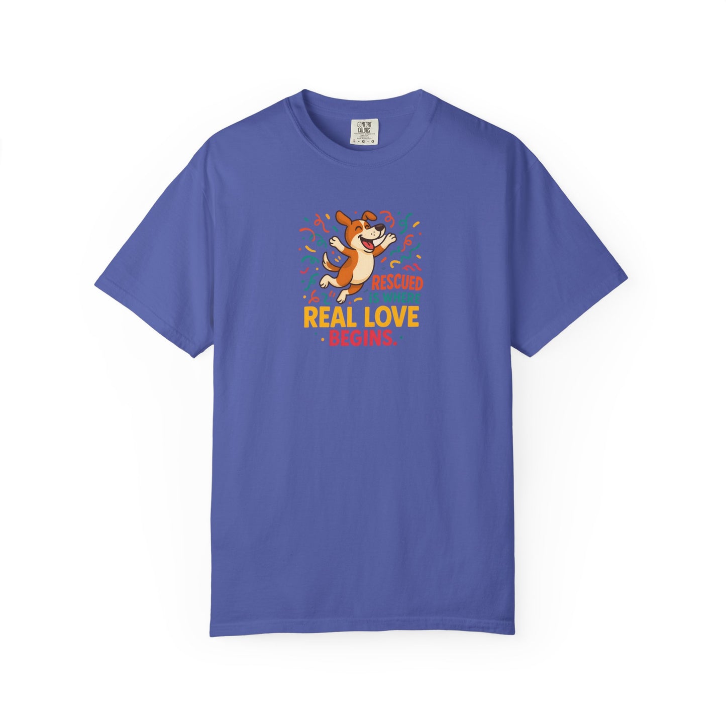 Rescue Love T-Shirt, Unisex Dog Lover Tee, Adoption Awareness Shirt, Pet Rescue Apparel, Gift for Animal Lovers