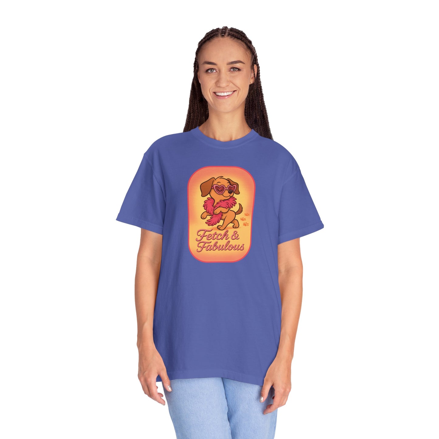 Fetch & Fabulous Dog Lover T-Shirt | Unisex Garment-Dyed Tee for Dog Owners, Pet Lovers, Birthday Gift, Casual Wear