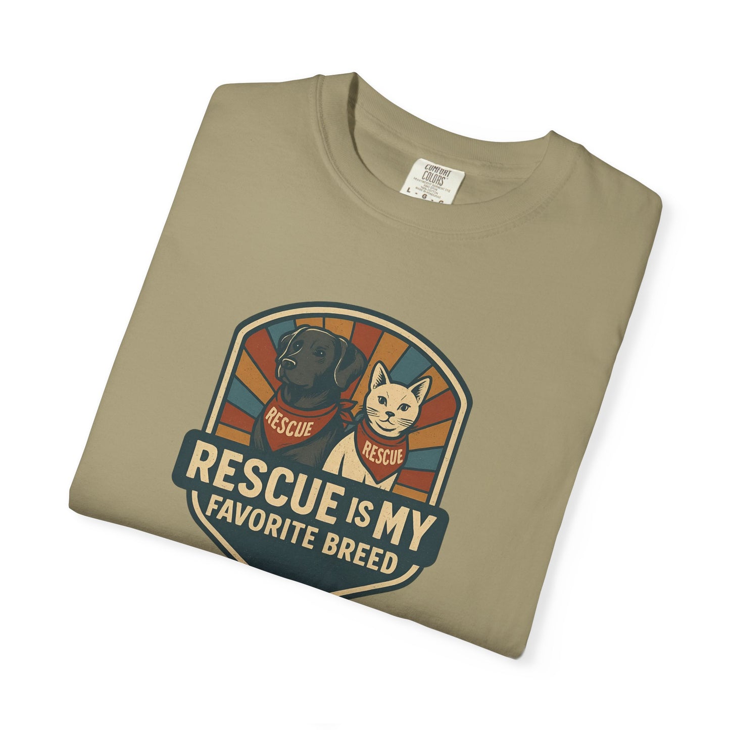 Rescue is My Favorite Breed T-Shirt, Unisex Animal Lover Tee, Pet Adoption Gift, Casual Wear, Dog Lover Shirt, Gift for Him/Her