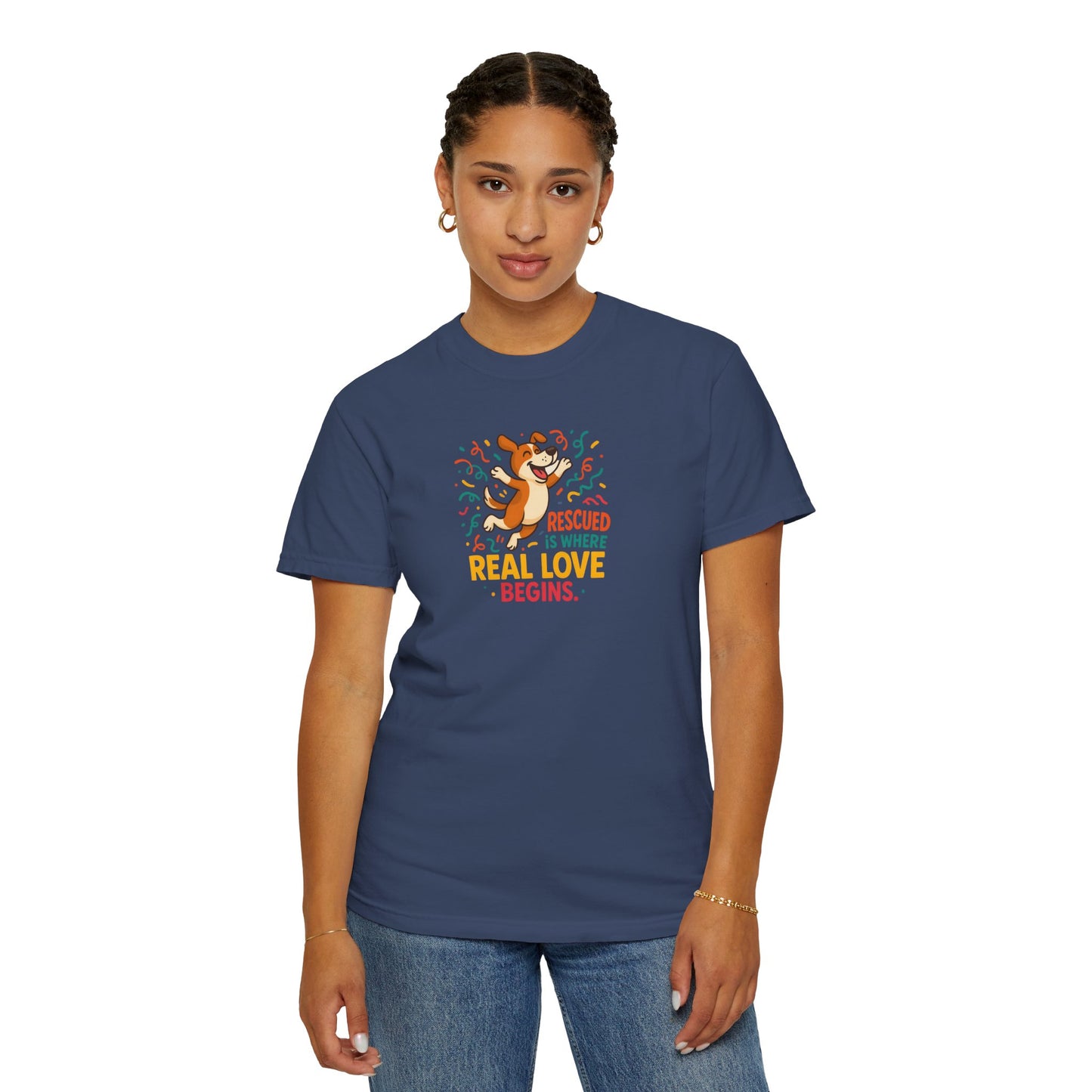 Rescue Love T-Shirt, Unisex Dog Lover Tee, Adoption Awareness Shirt, Pet Rescue Apparel, Gift for Animal Lovers