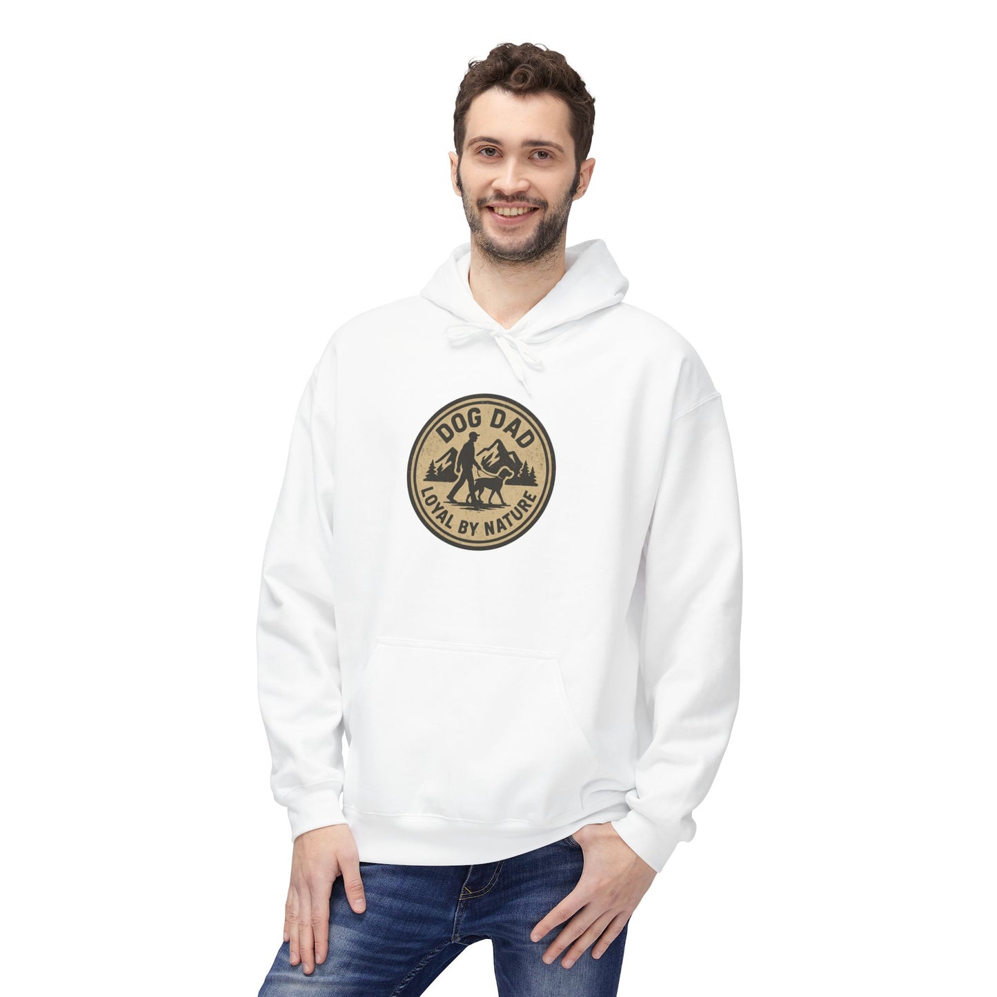 Dog Dad Fleece Hoodie, Unisex Softstyle Hooded Sweatshirt, Perfect Gift for Dog Lovers, Comfortable and Stylish