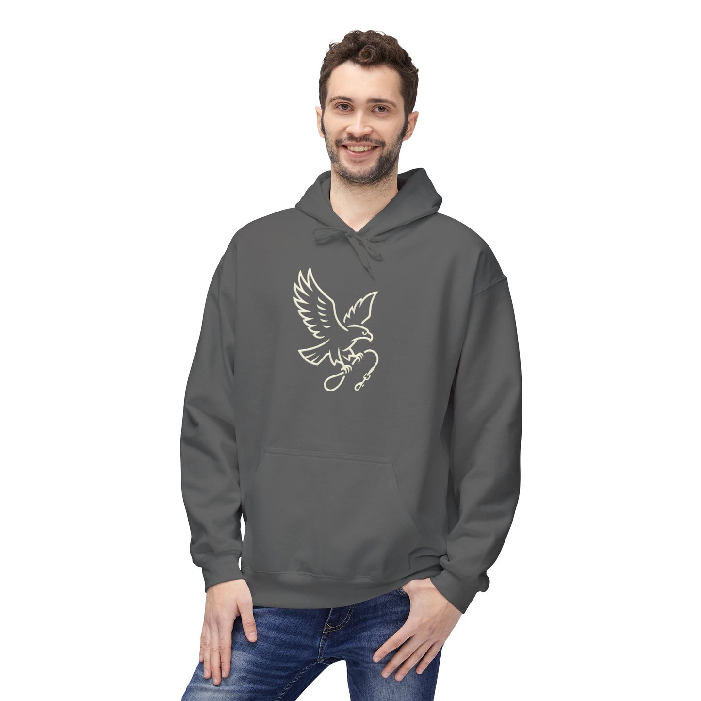 Stylish Unisex Fleece Hoodie with Unique Bird Design, Cozy Pullover, Casual Wear, Gift for Nature Lovers, Perfect for Fall