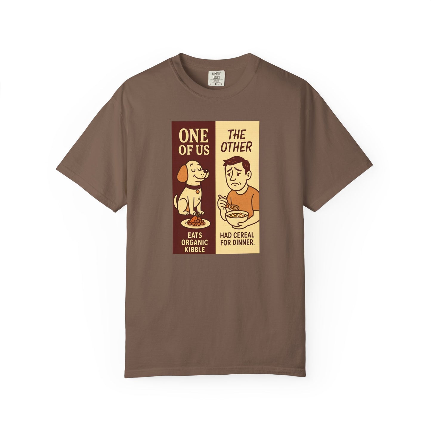 Organic Kibble T-Shirt, Funny Pet Lover Tee, Casual Unisex Apparel, Dog and Cat Humor, Gift for Animal Lovers