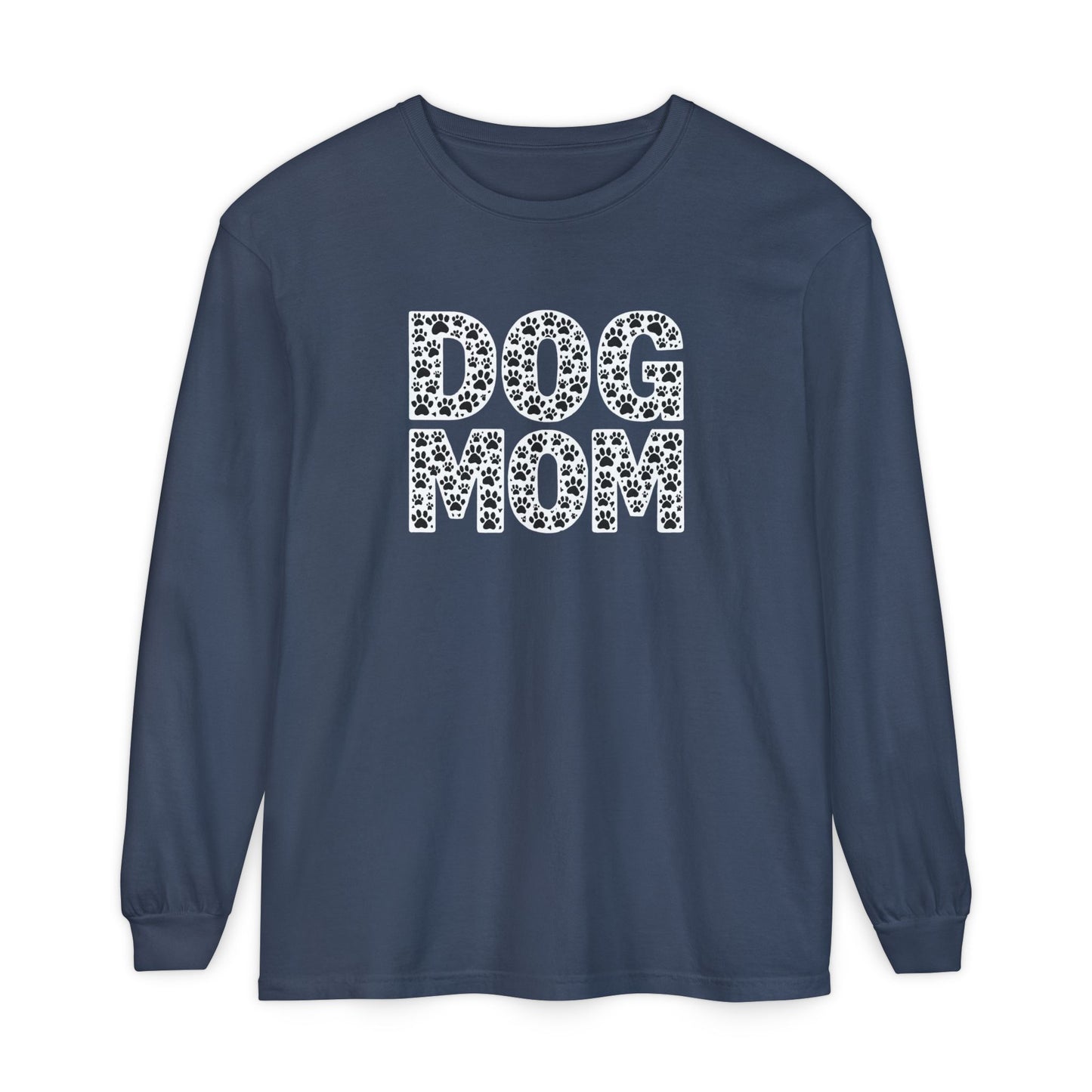 Dog Mom Long Sleeve T-Shirt, Gift for Dog Lovers, Casual Wear, Pet Owner Apparel, Unisex Dog Themed Clothing