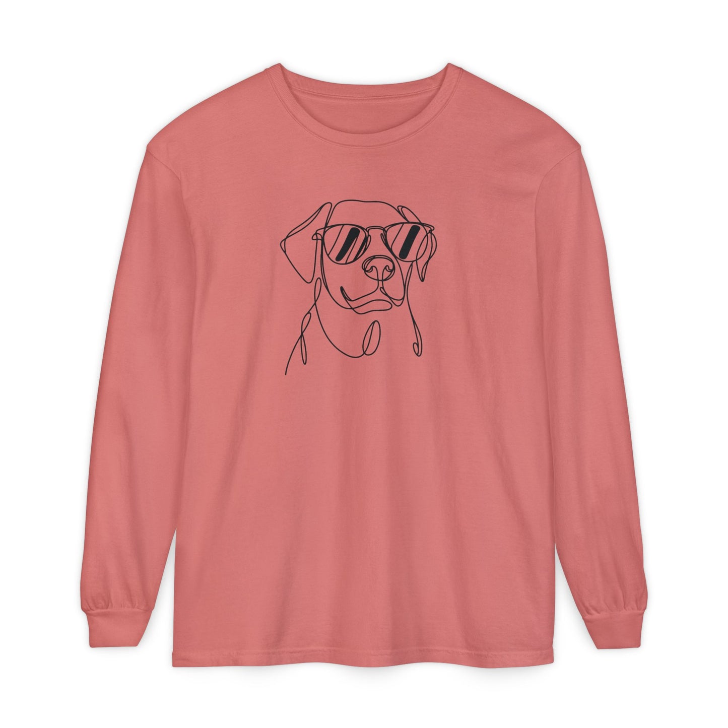 Cool Dog Long Sleeve T-Shirt | Unisex Garment-Dyed Tee