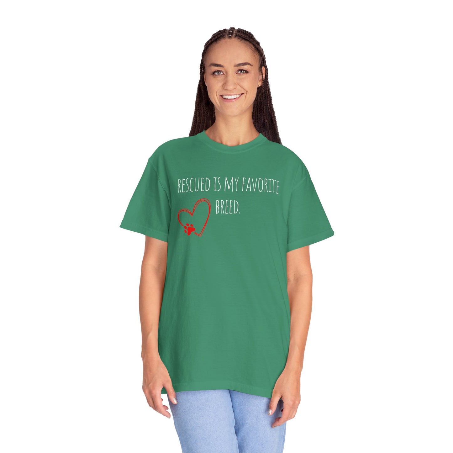 Unisex T-Shirt - "Rescued is My Favorite Breed" - Perfect for Dog Lovers