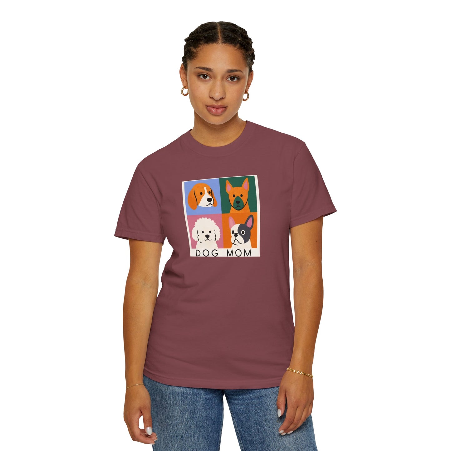 Dog Mom T-shirt - Unisex Garment-Dyed Tee for Dog Lovers