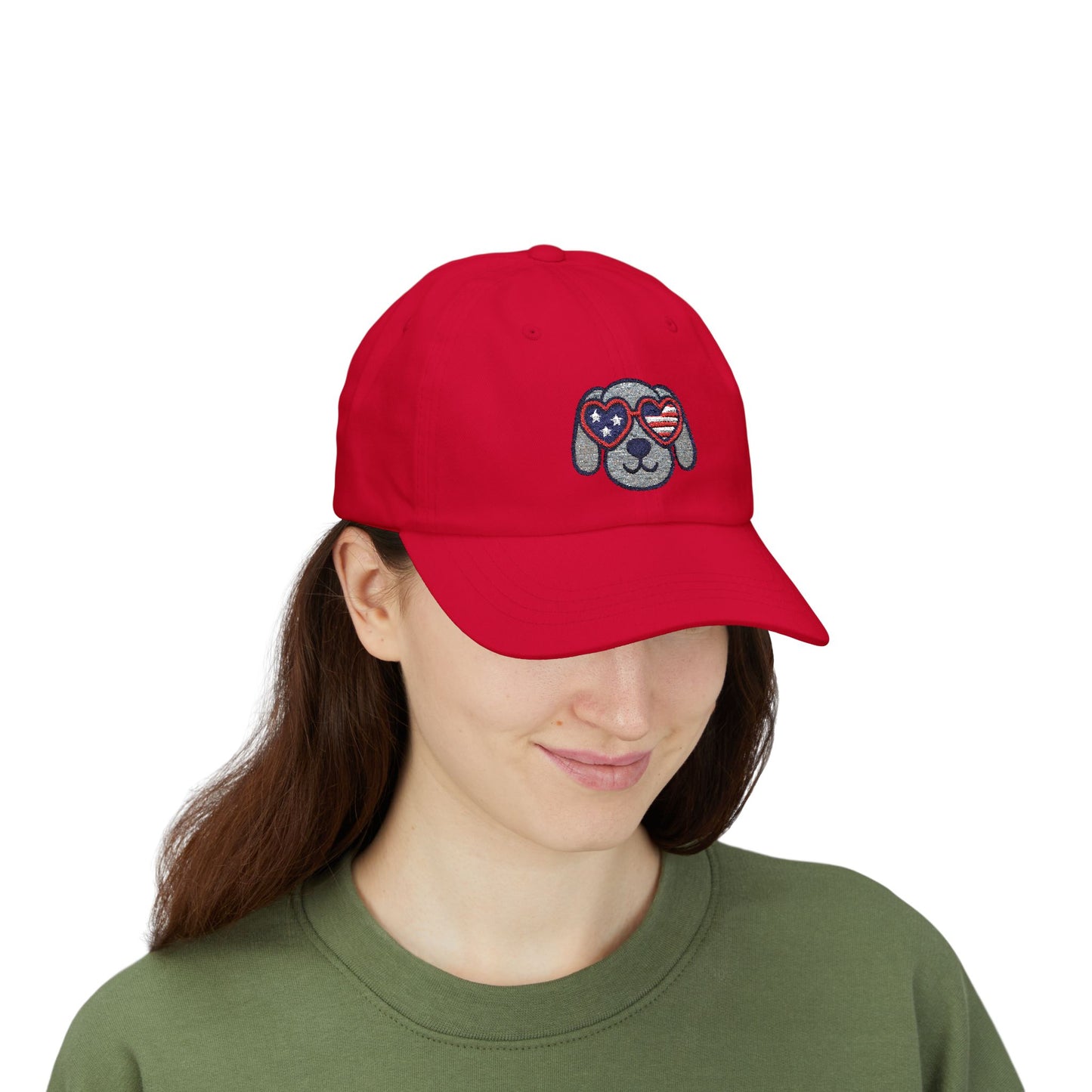 Patriotic Dog Dad Cap – Adjustable Baseball Hat for Animal Lovers, Summer Festivals, Father's Day, Fourth of July, Casual Wear