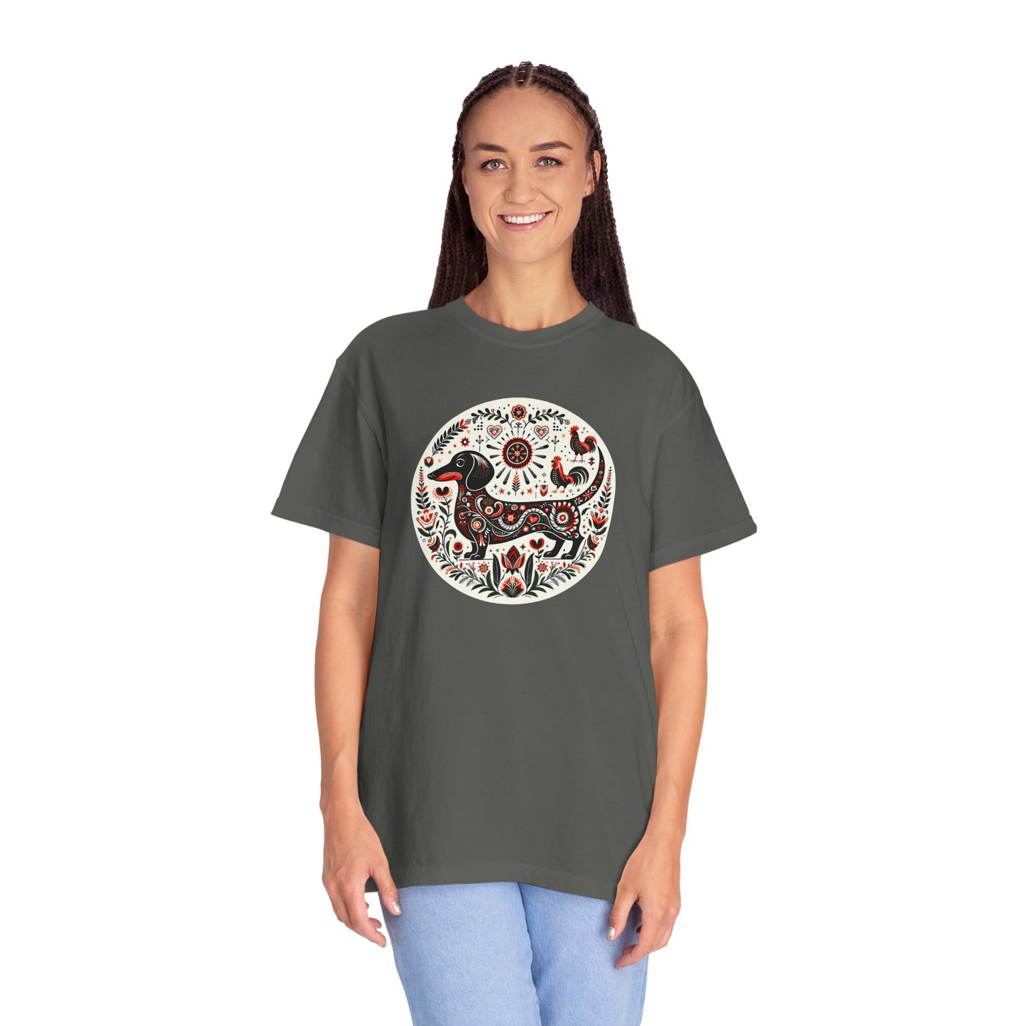 Artistic Animal Print T-Shirt - Unisex Garment-Dyed Tee for Nature Lovers, Festivals, Boho Style, Gift Idea, Everyday Wear