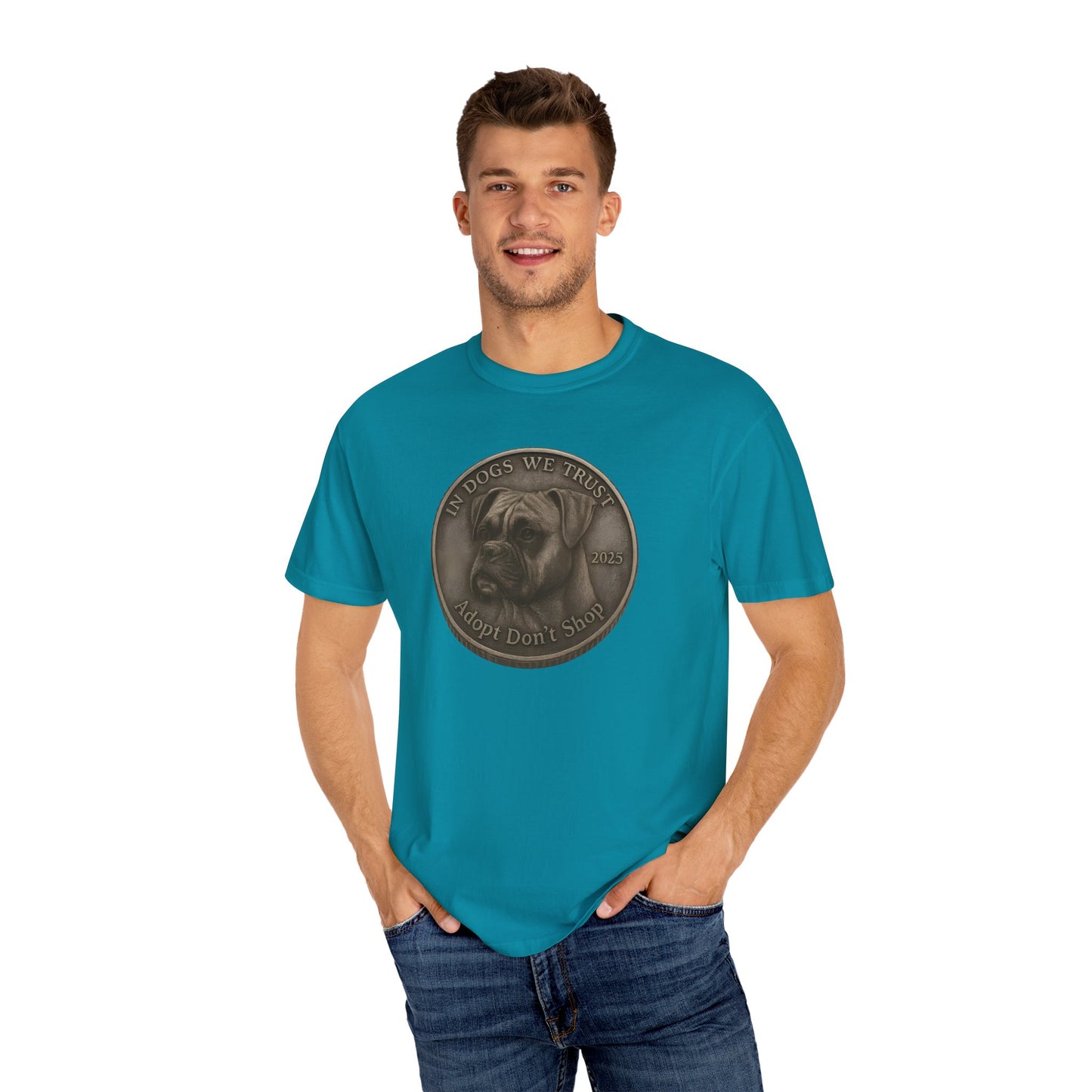 Adopt Don't Shop State Coin T-Shirt Collection - Proud Dog Breed Illustrations
